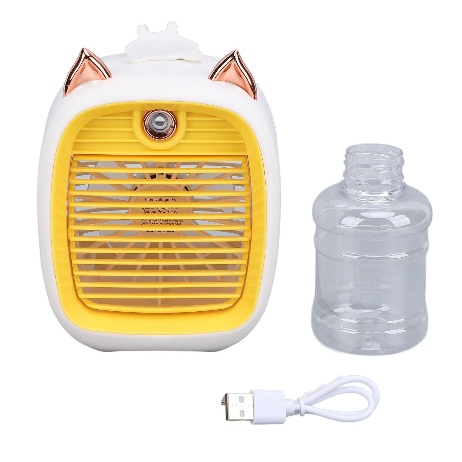 Desktop Cooling Fan Little Fox Shaped Misting USB Rechargeable 800mah Mini view 3