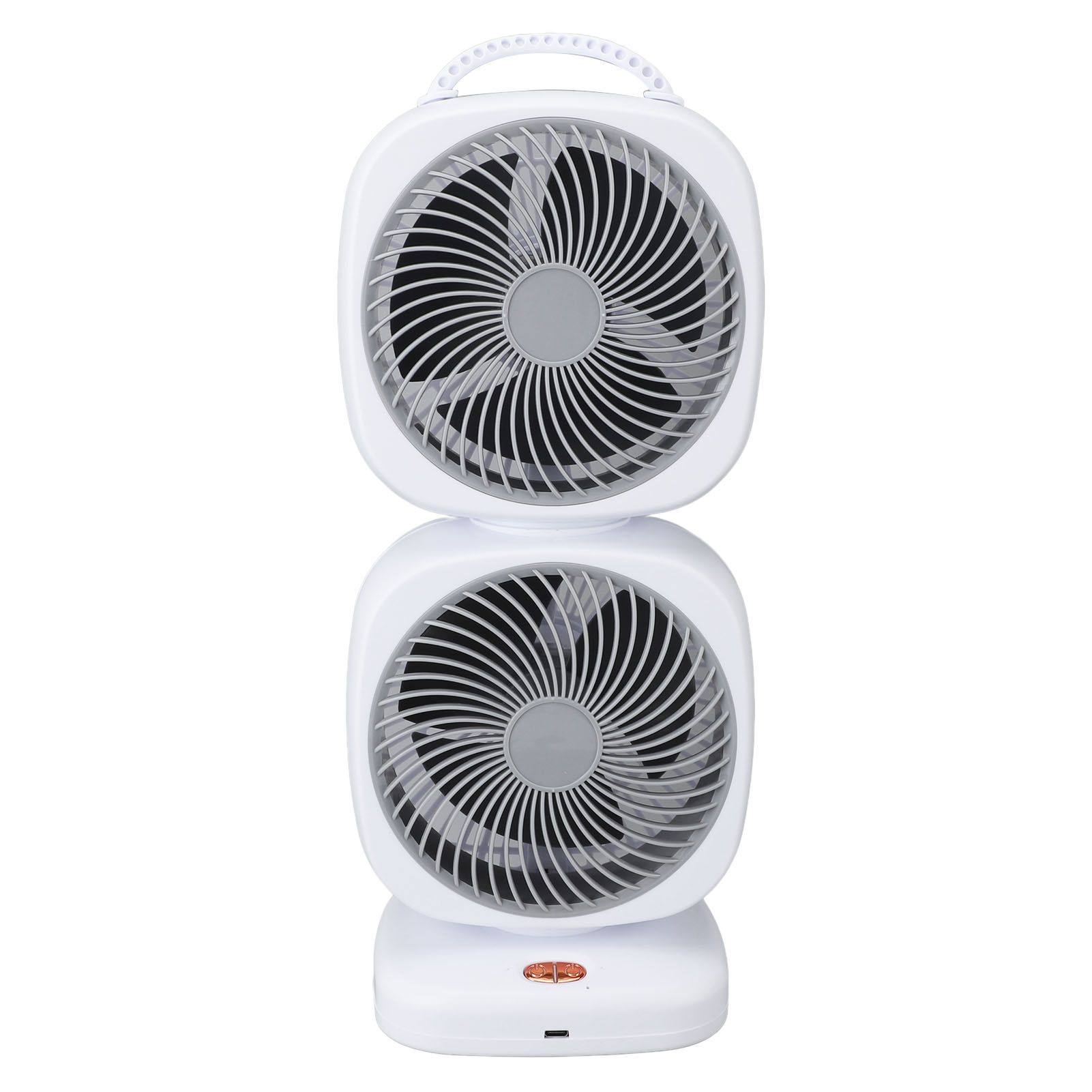 Double Layer Tower Fan 5 Speeds Rechargeable Portable Small Oscillating Table view 4