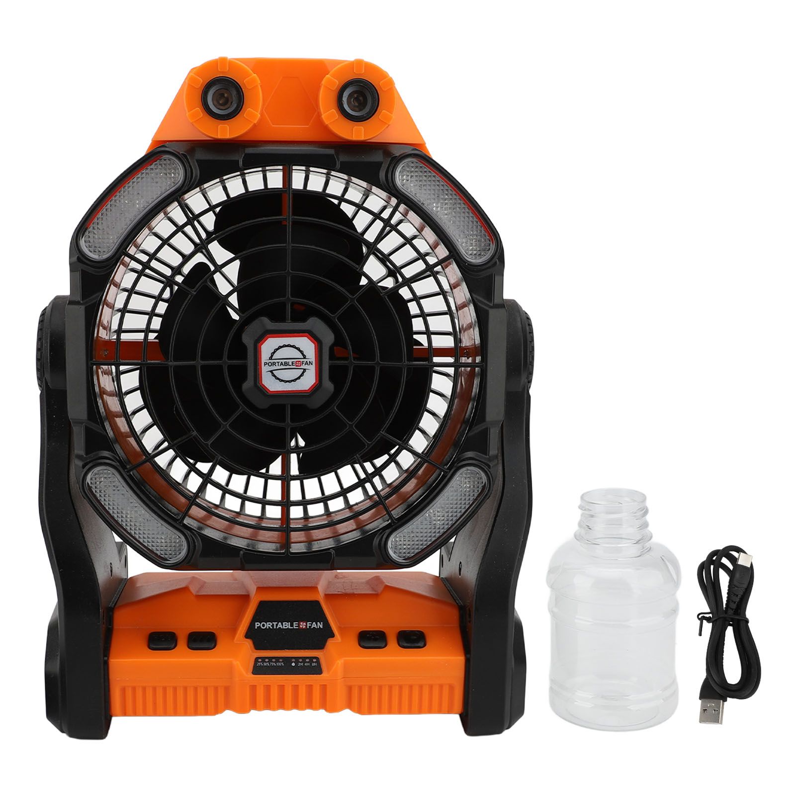 Camping Fan Rechargeable 10400mAh Timing 7 Light Modes Dual Blades Dual Motor view 3