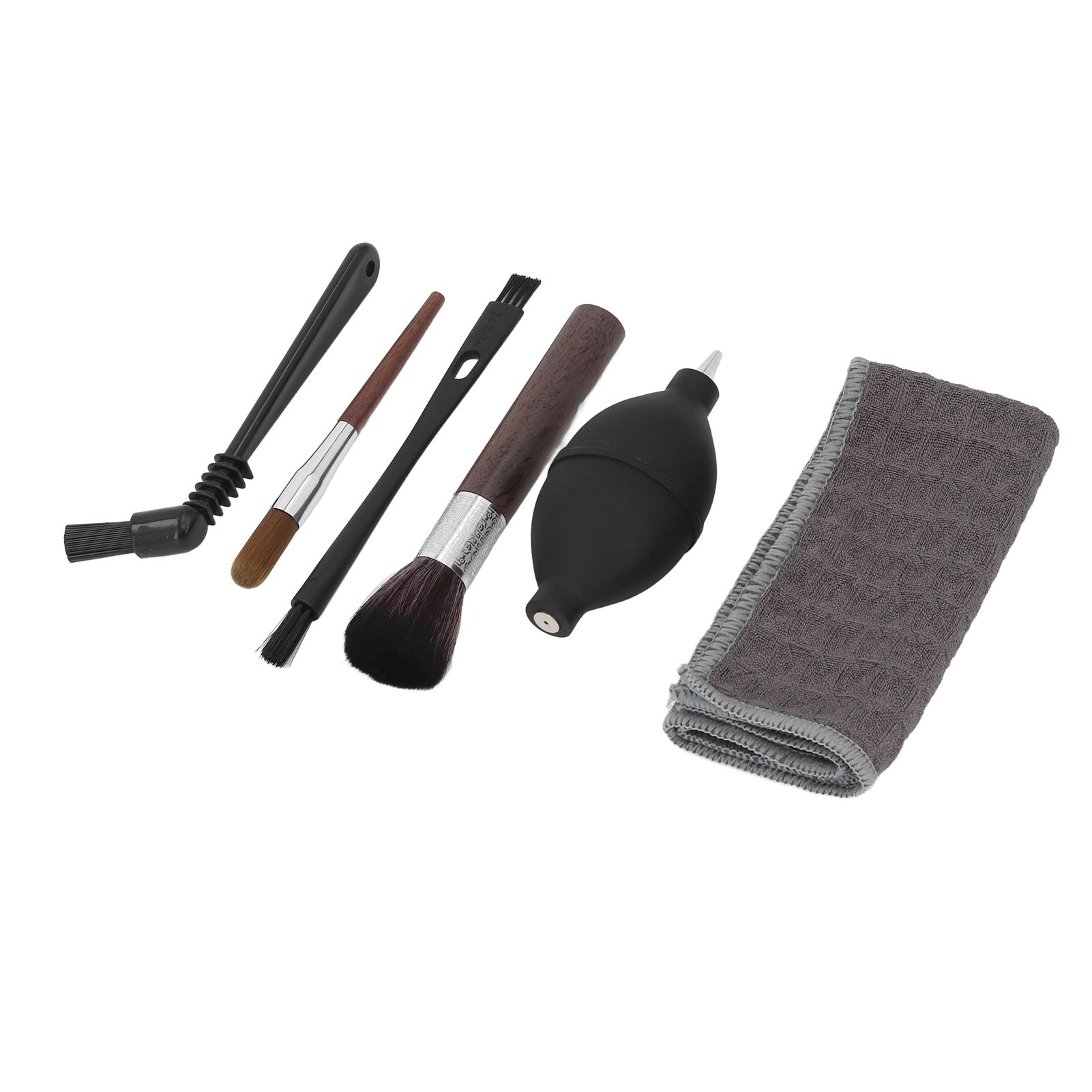 6pcs Coffee Machine Brush Set Wooden Nylon Brushes Towel Coffee Maker Cleaning view 2