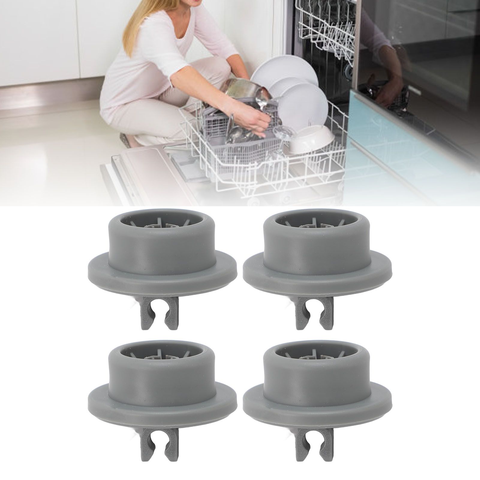 4PCS Dishwasher Lower Rack Wheels for Neff 165314 Lower Basket Rail view 12
