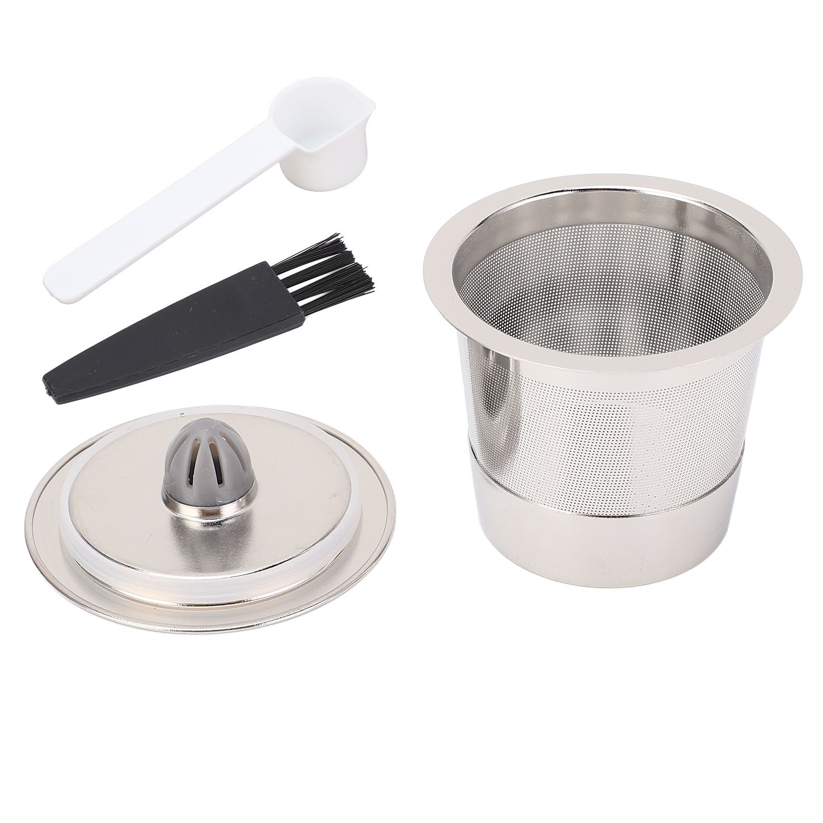 Coffee Pod Spoon Brush Kit Single Hole Refillable Reusable Stainless Steel view 3