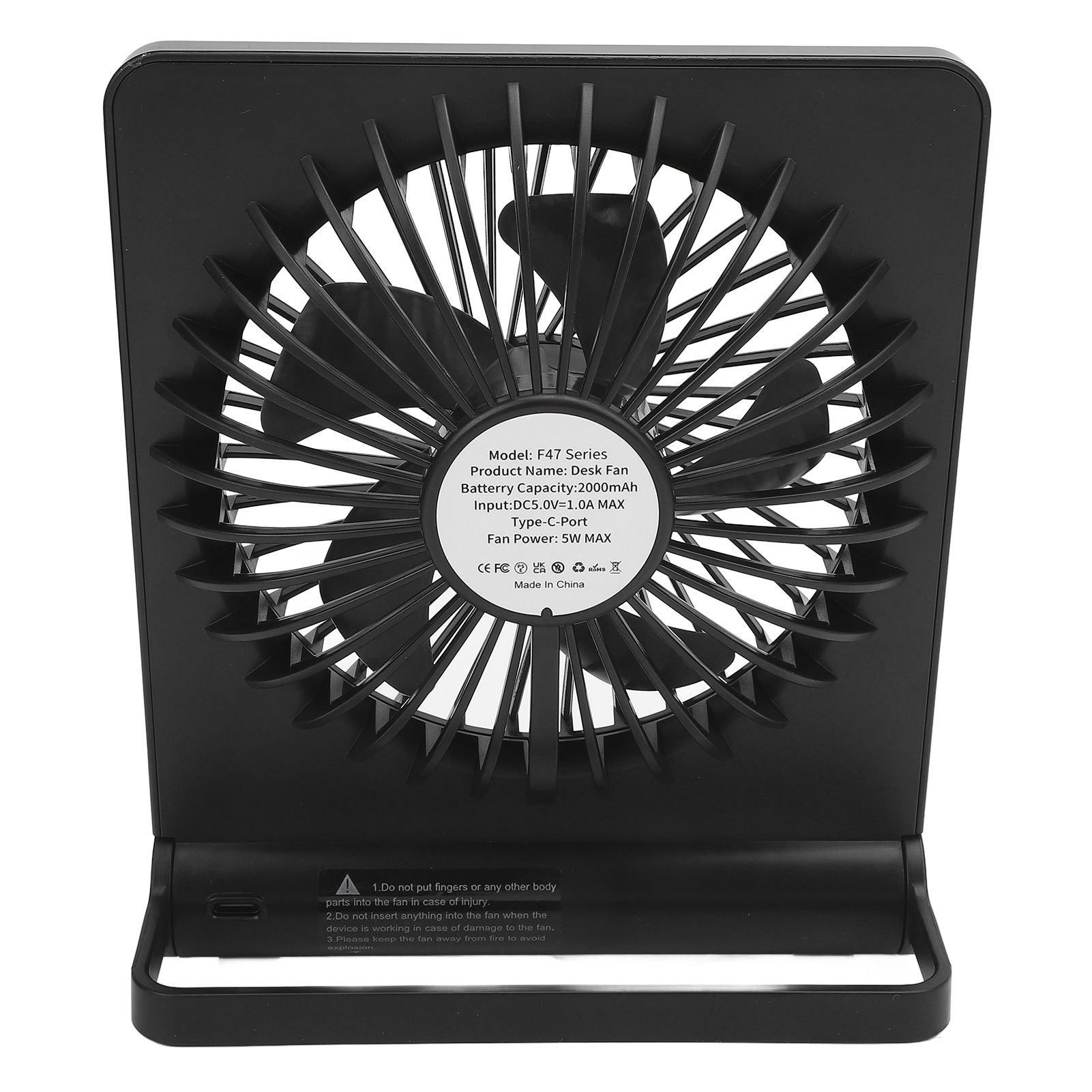 Portable Desk Fan USB Rechargeable Quiet Small Battery Operated Powered 3 view 8
