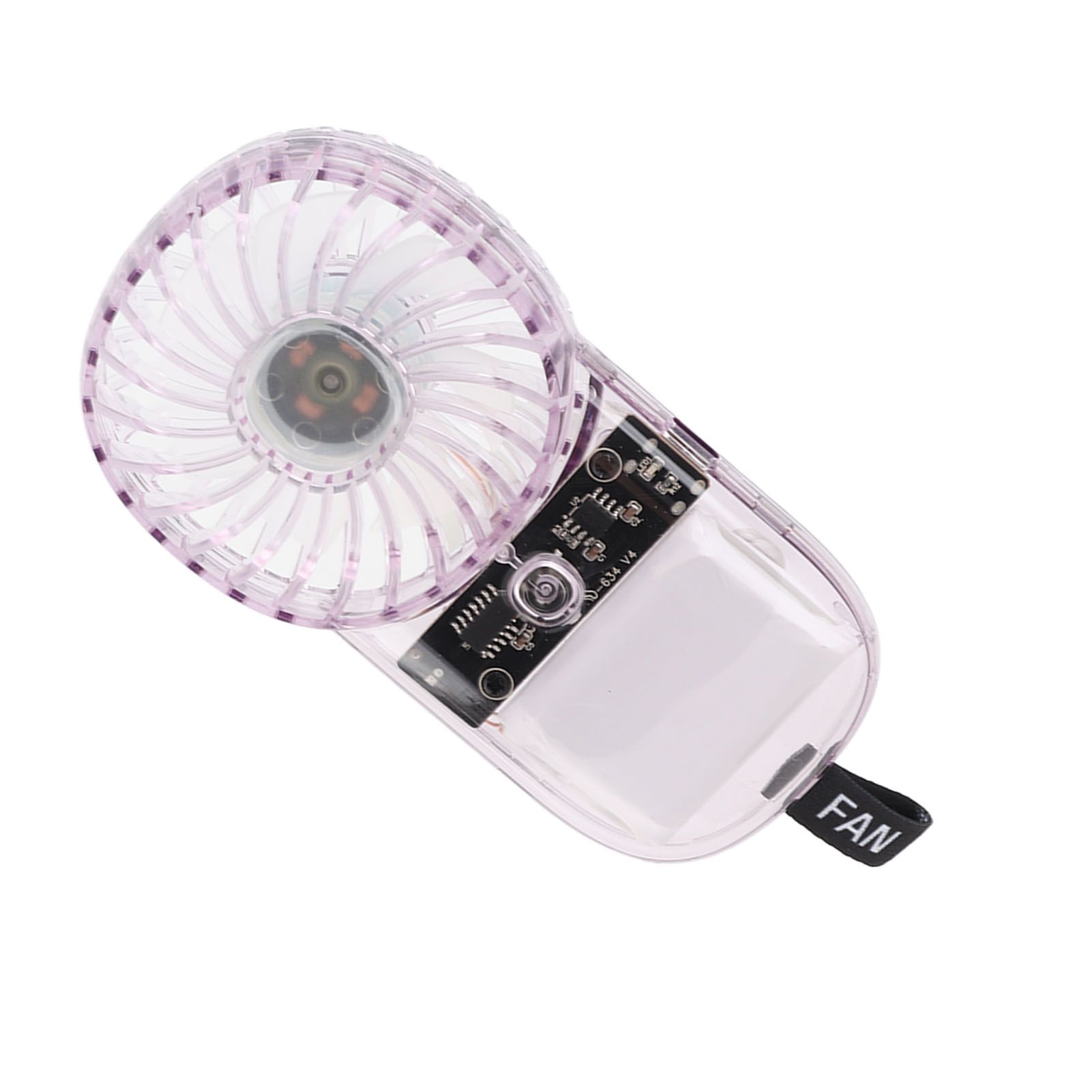 Portable Fan Transparent Foldable 1200mAh Battery USB Rechargeable Neck view 6