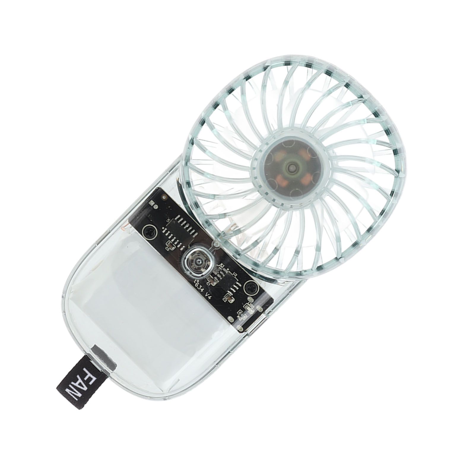Portable Fan Transparent Foldable 1200mAh Battery USB Rechargeable Neck view 4