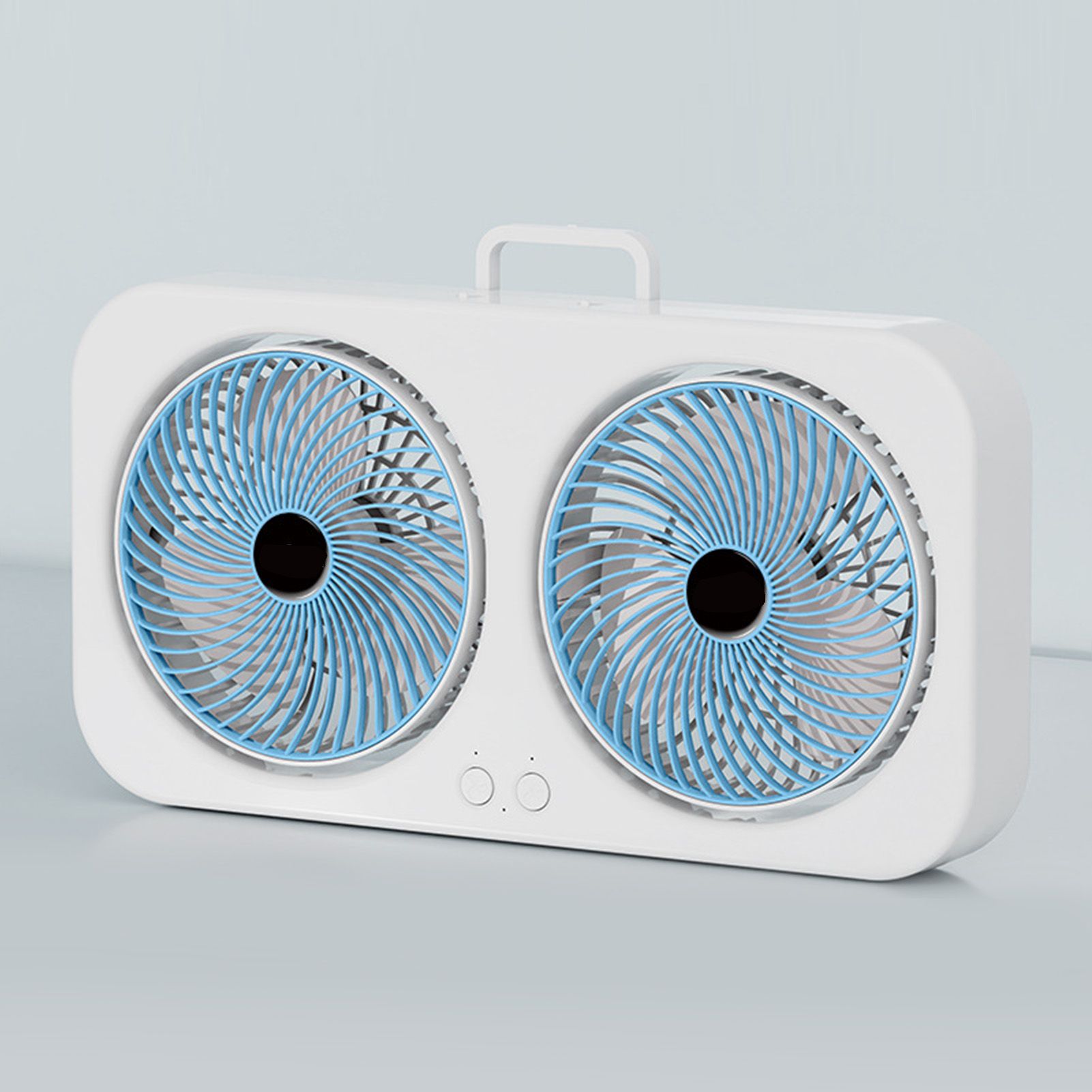 Tabletop Dual Fan USB Rechargeable Silent Air Circulation Fan with Brushless view 4