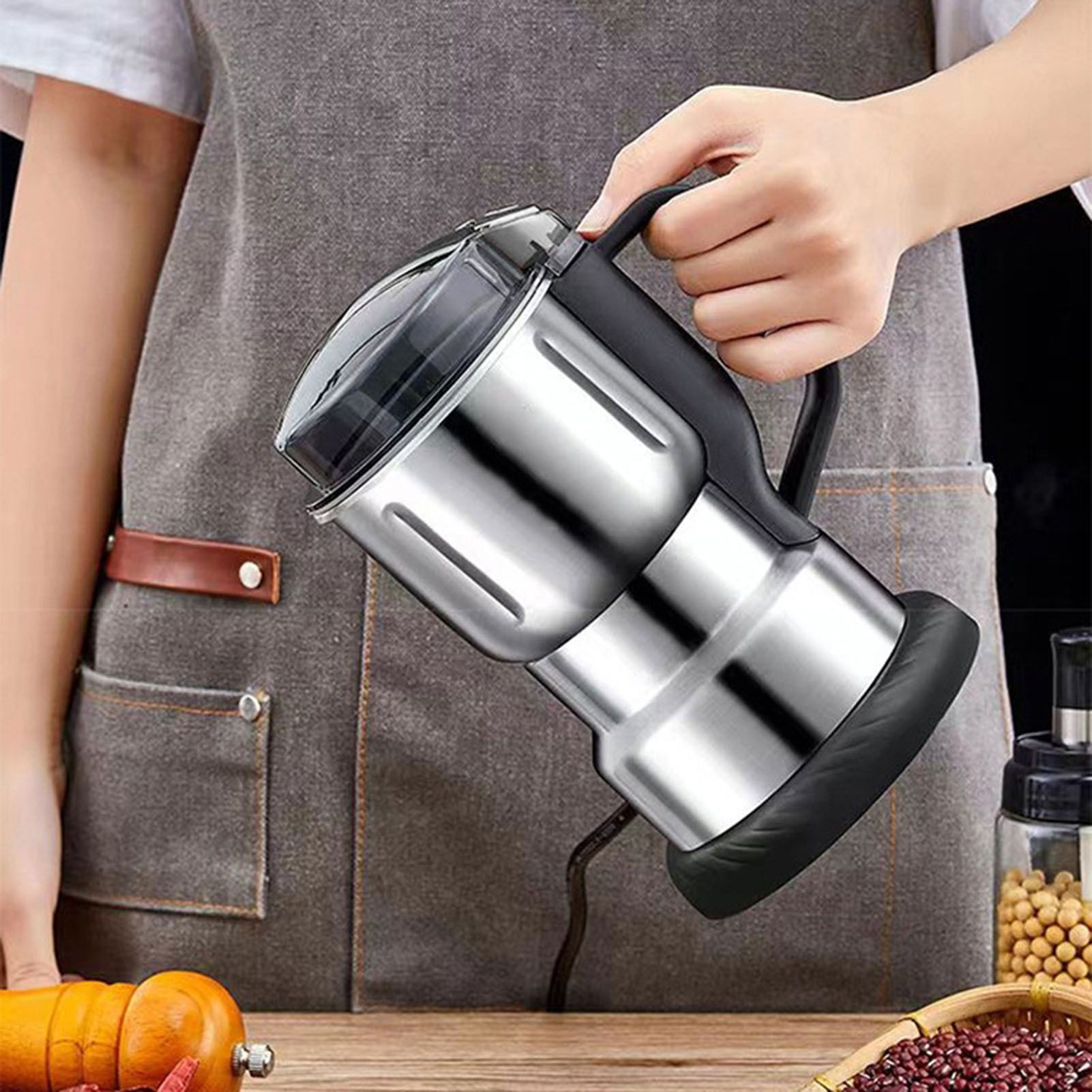 One Touch Coffee Grinder Silver 300W Electric Coffee Grinding Machine for view 9