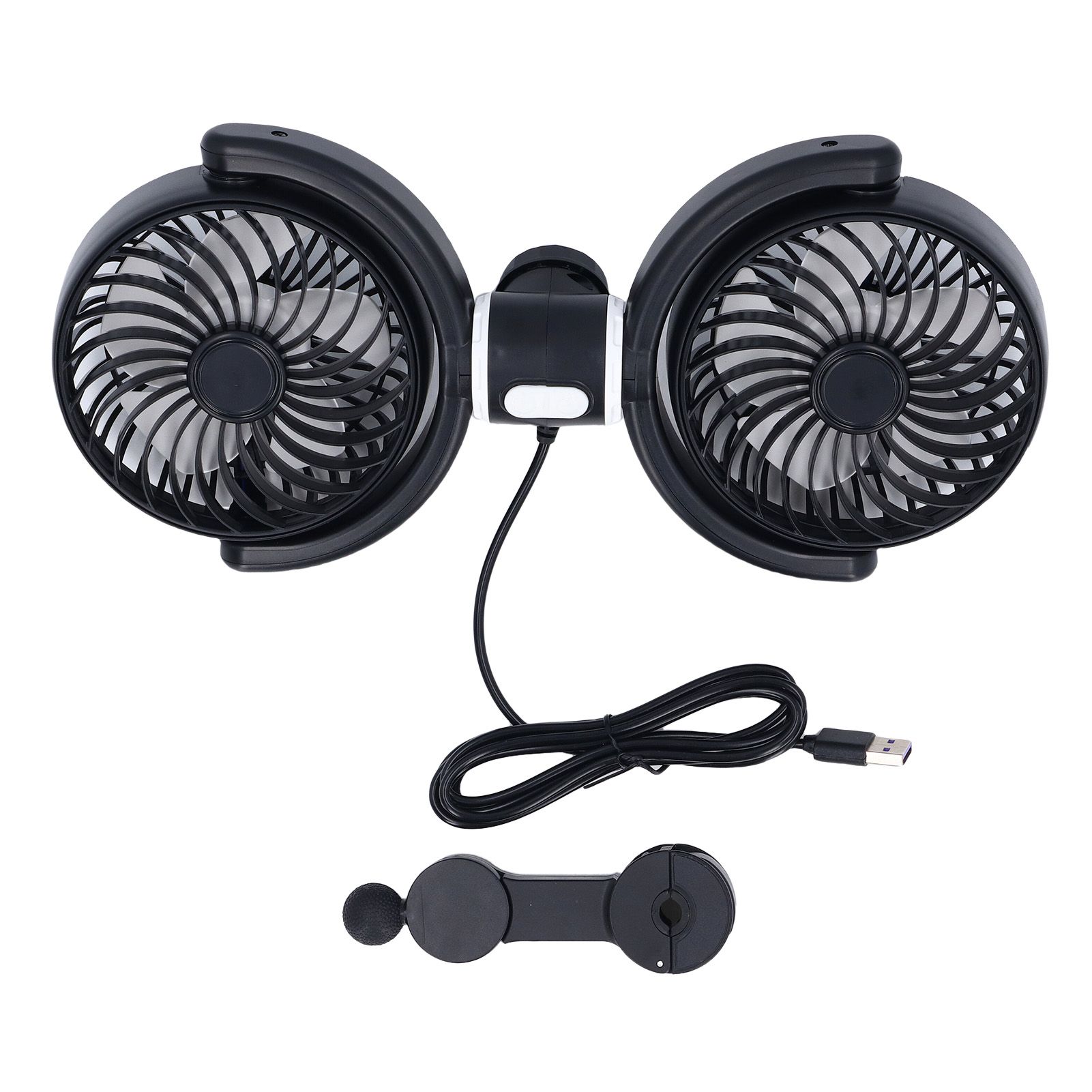 USB Car Cooling Fans for Backseat Dual Head Car Fan Quiet Vehicle Rear view 3