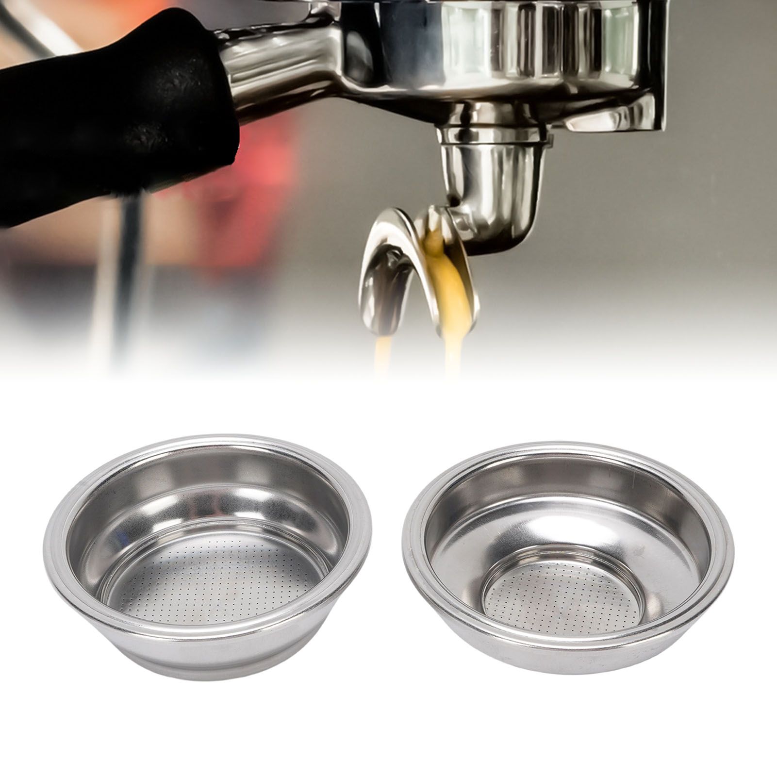 2Pcs 58mm Pressurized Filter Basket Stainless Steel 18g Capacity Pressurized view 11