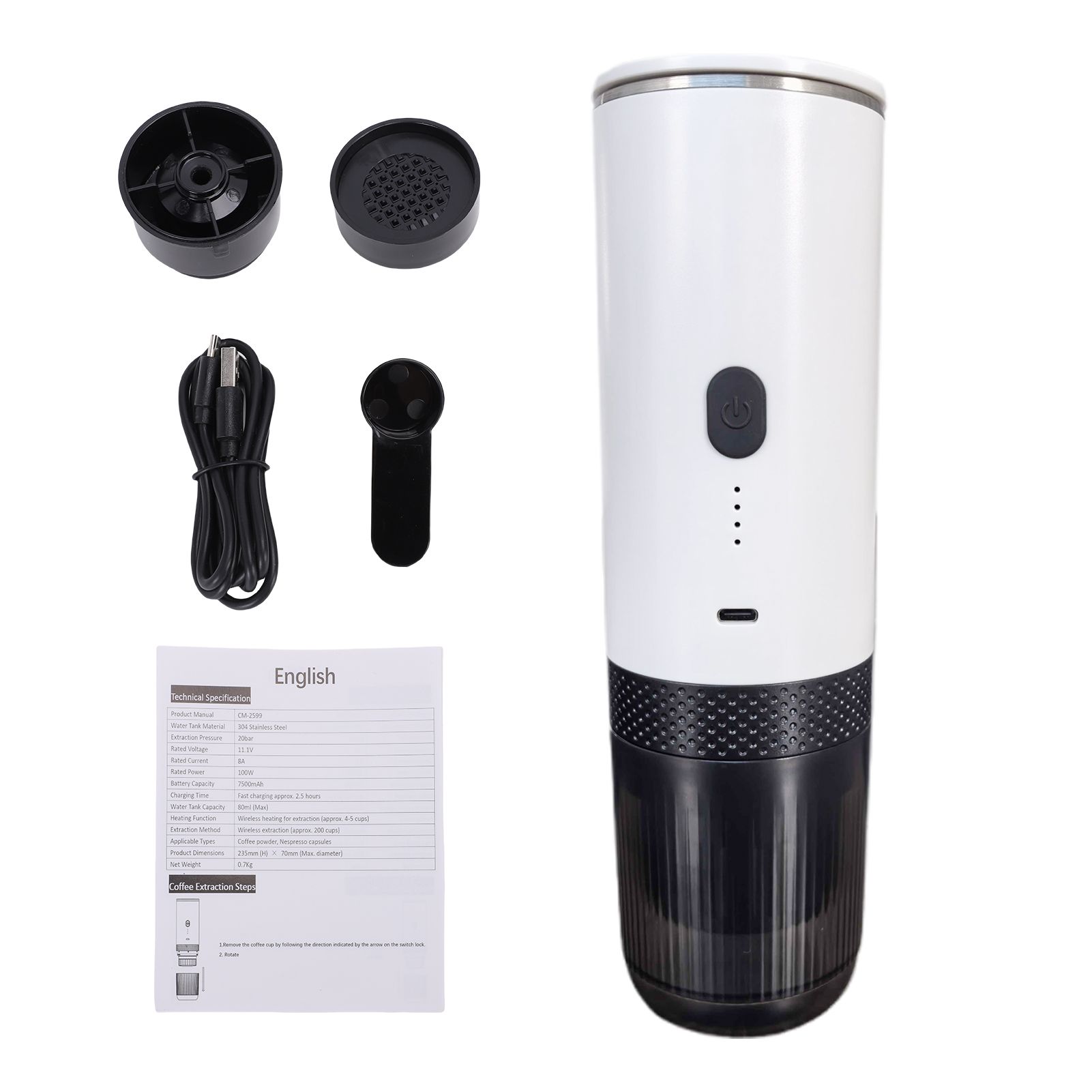 Portable Coffee Maker Grind Coffee and Capsules 2 in 1 Wireless Heating Coffee view 3