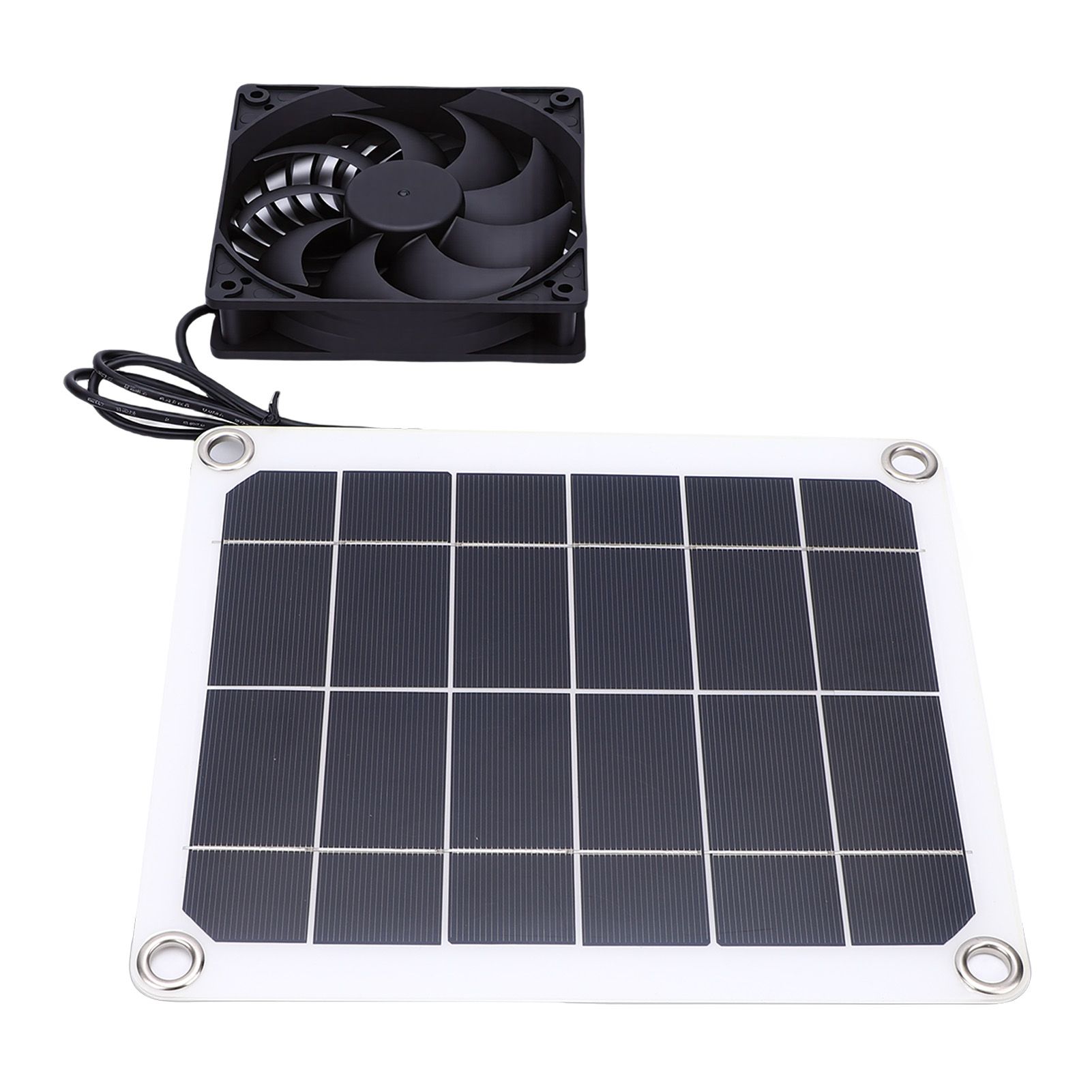 Solar Powered Exhaust Fan Kit 7W Solar Panel Fan Ventilator for Pet House