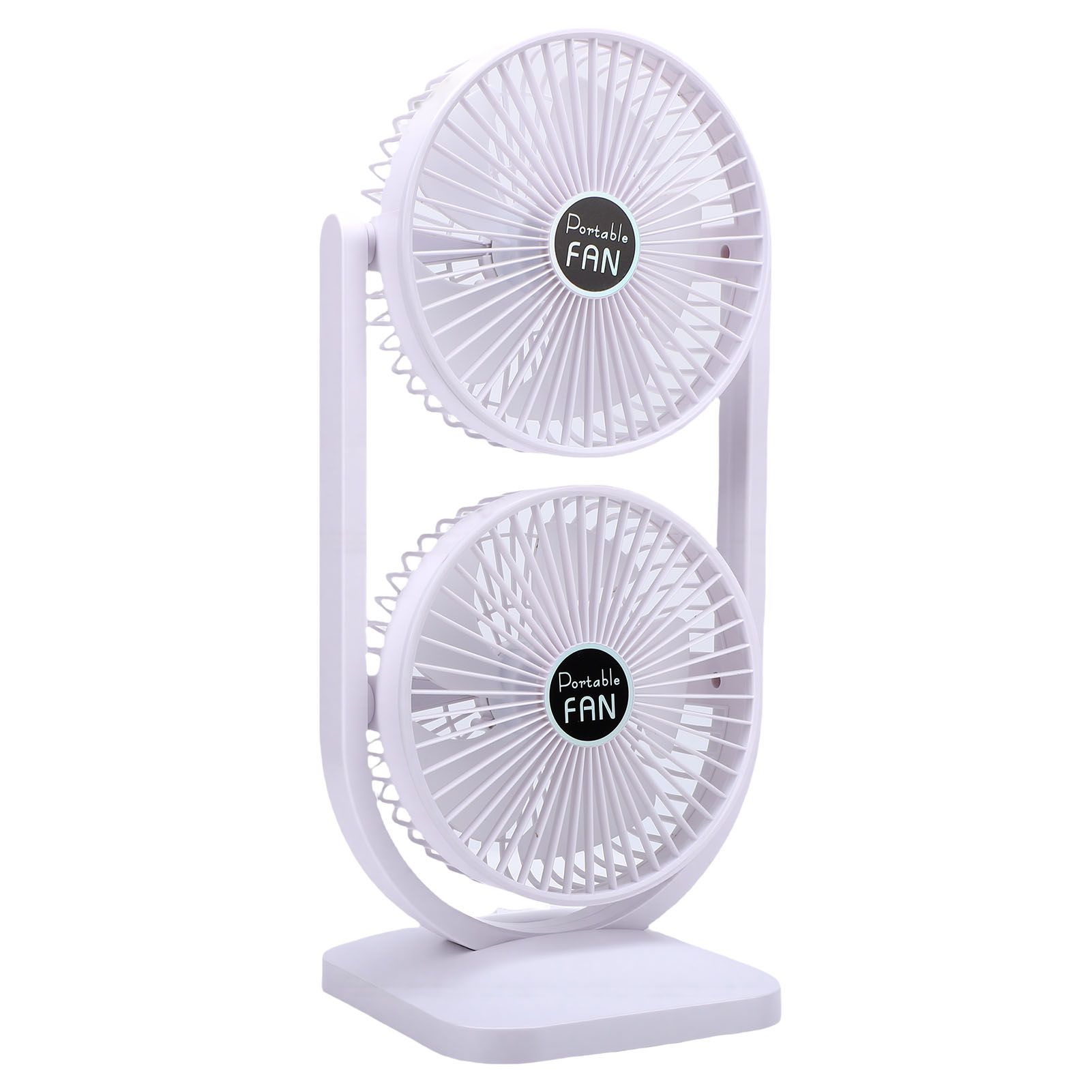 Dual Head Desk Fan USB Rechargeable 3 Speed Portable Electric Floor Fan for view 8