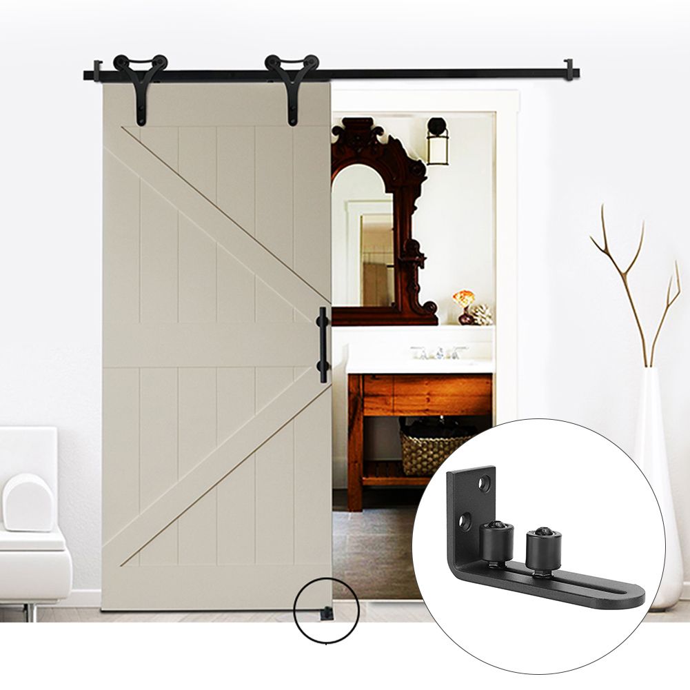 Carbon Steel Sliding Barn Door Guide Floor Roller Guides with Duplex Bearing view 3