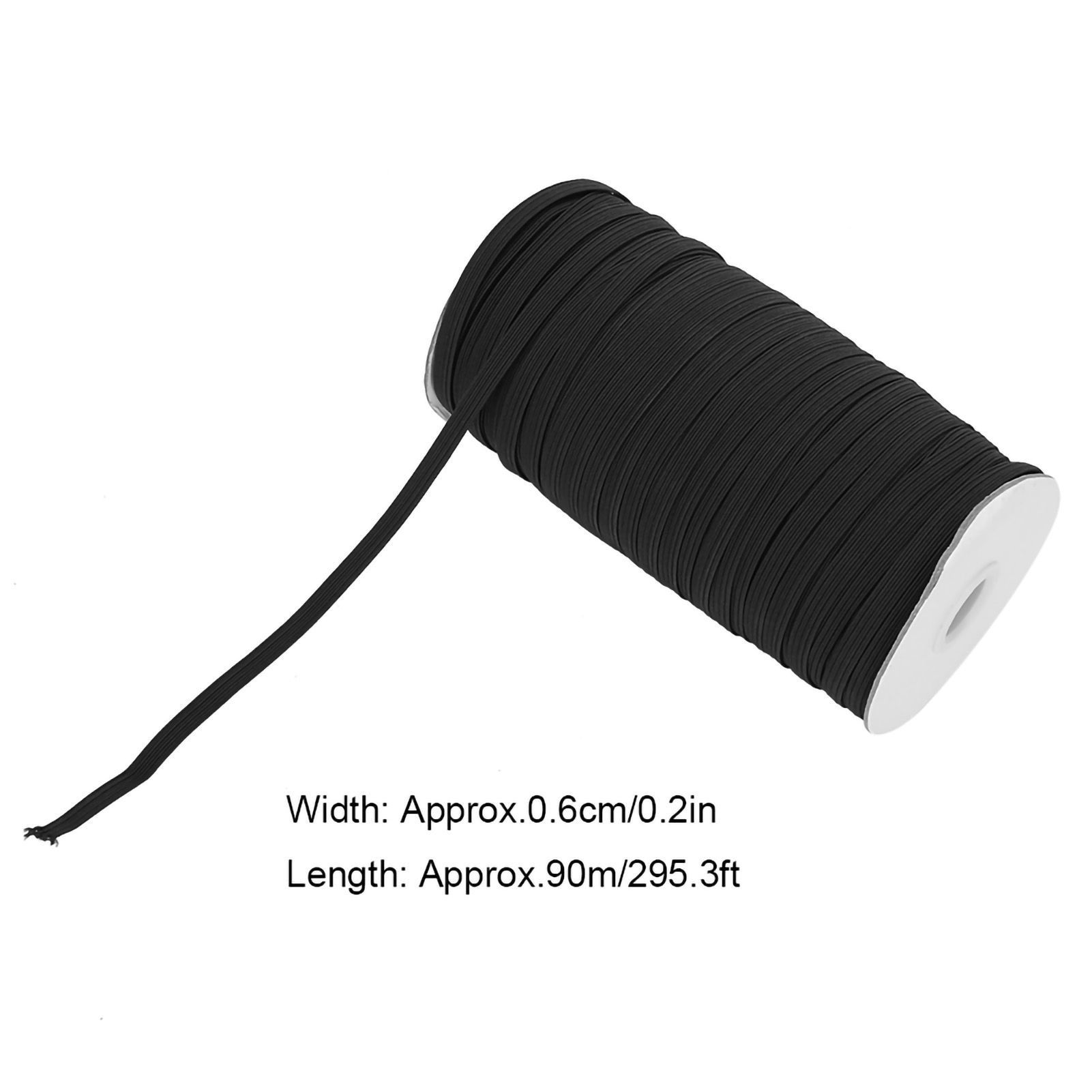 0.6cm 90m/Roll Flat Elastic Cords Stretchy Threads Cable Strings for DIY Cloth view 8