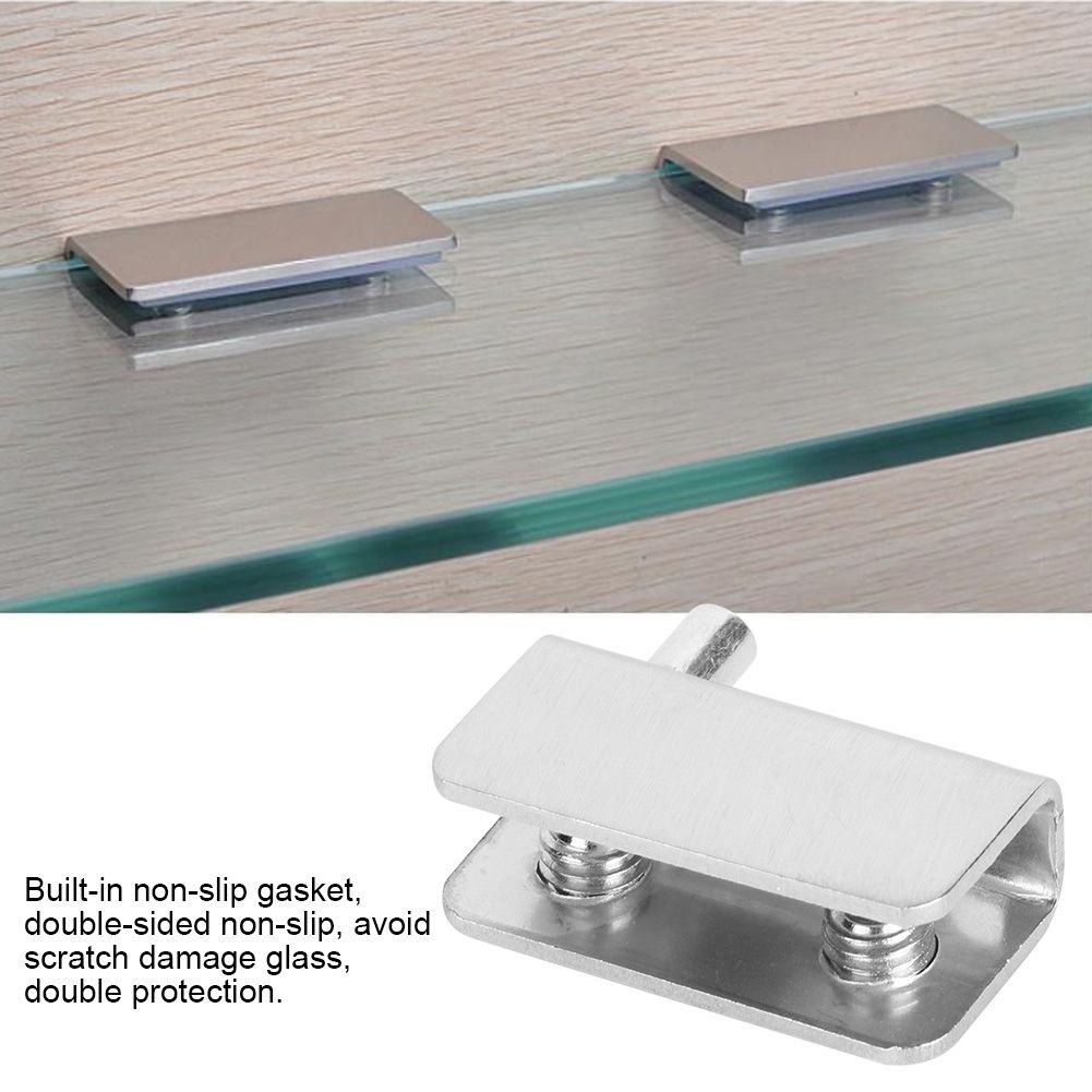10Pcs Stainless Steel Glass Clamp Bracket Fixing Clip Home Hardware Accessories view 7