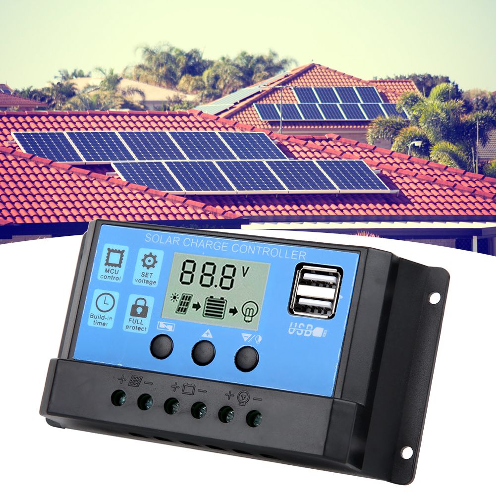 40A Blue Regulator Automatic PWM LCD Charging Controller PV System Connection view 3