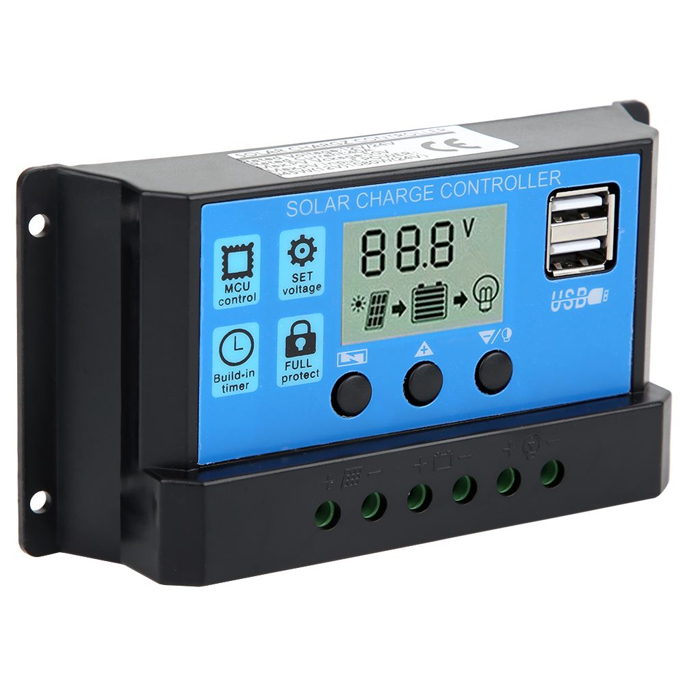 40A Blue Regulator Automatic PWM LCD Charging Controller PV System Connection view 8
