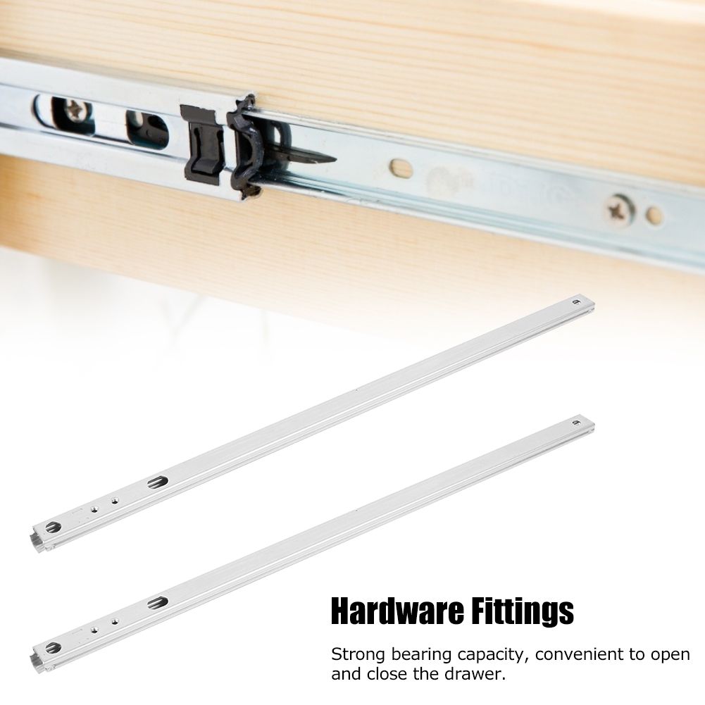 2Pcs Set Cold‑Roll Steel Sheet Ball Bearing Drawer Slide Rail Cabinet view 12
