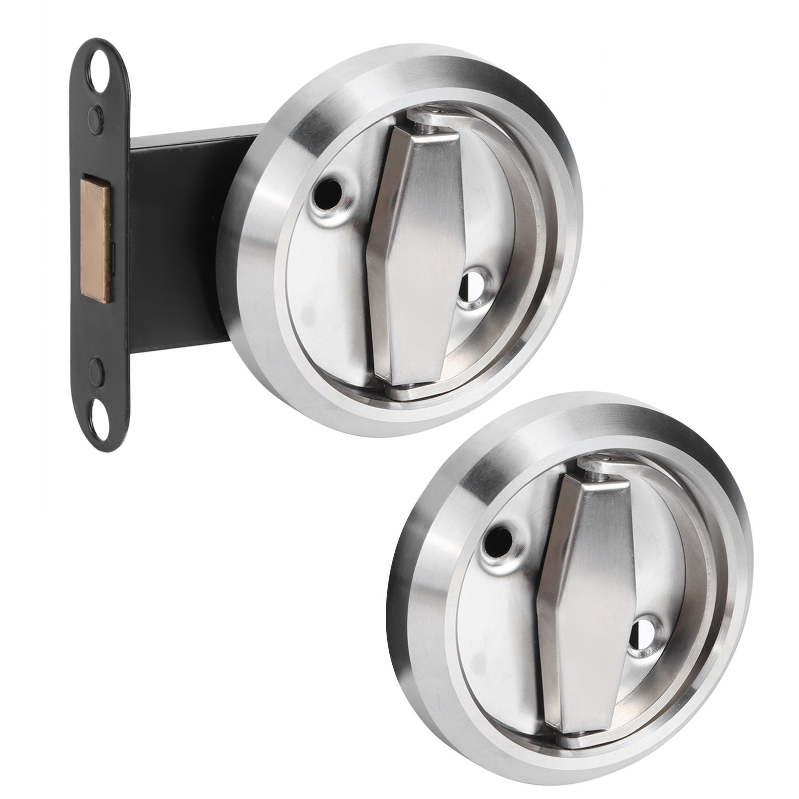 Home Bathroom DoubleSided Lock 304 Stainless Steel Ring Handle Door Lock view 6