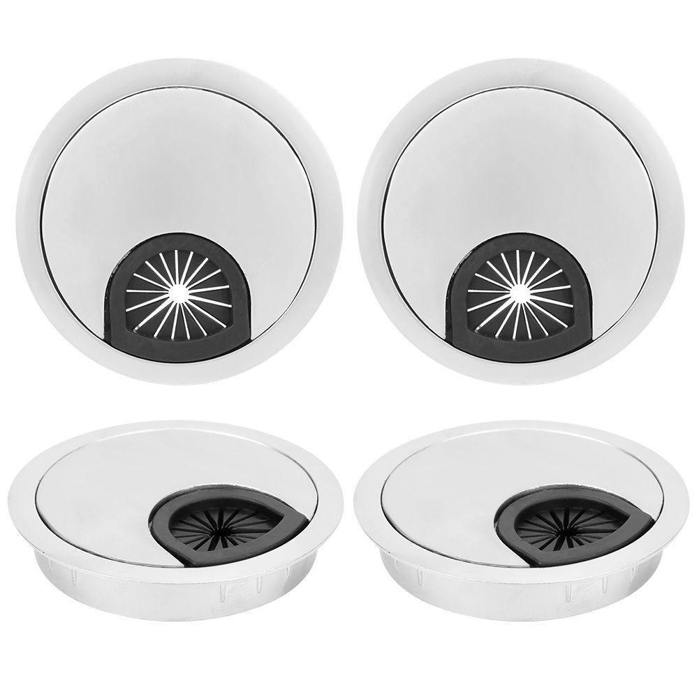 4Pcs/Set Zinc Alloy Computer Desk Grommet Cable Hole Cover Organizer for Home view 6
