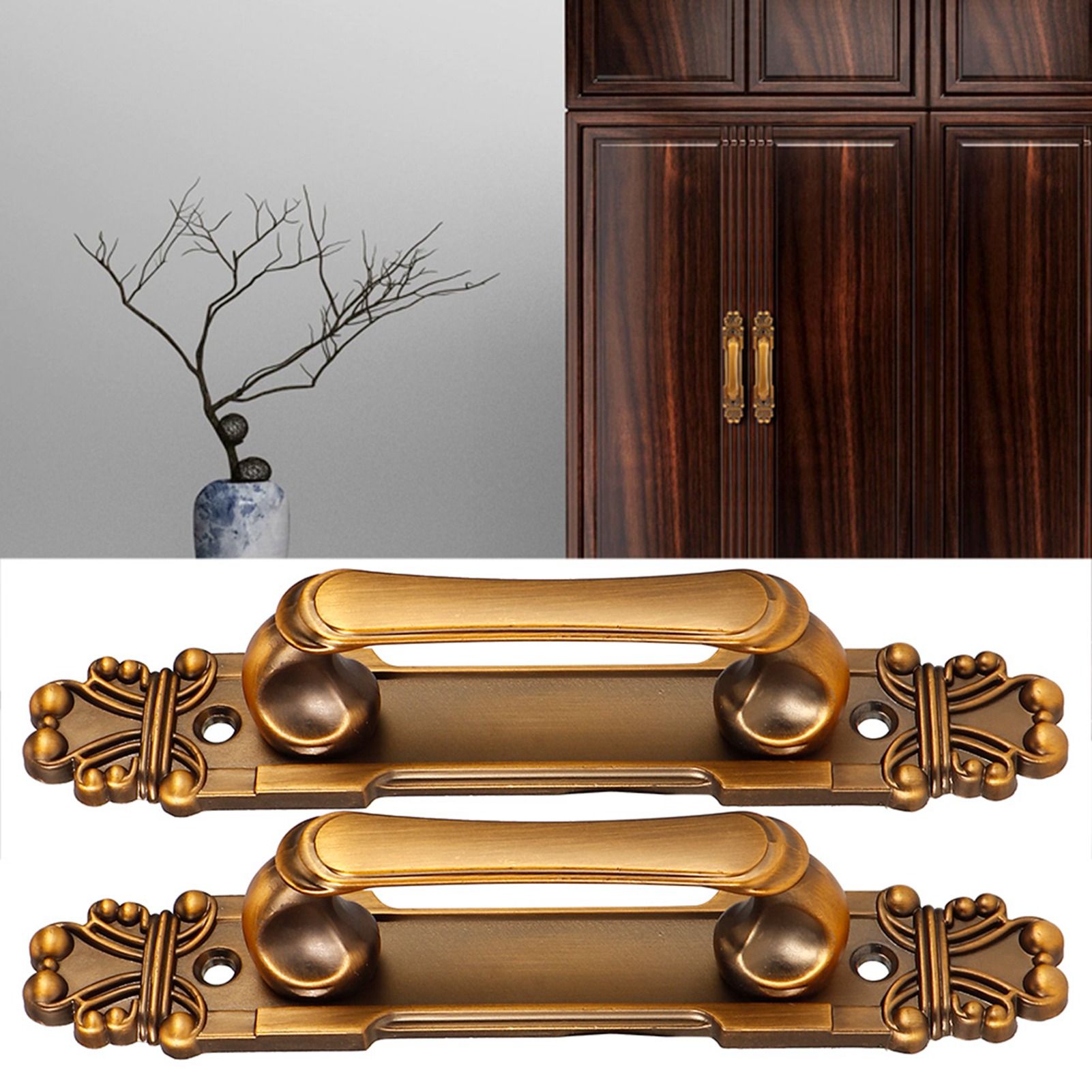 2Pcs/Set European Style Antique Zinc Alloy Door Pull Handle Cabinet Hardware view 10