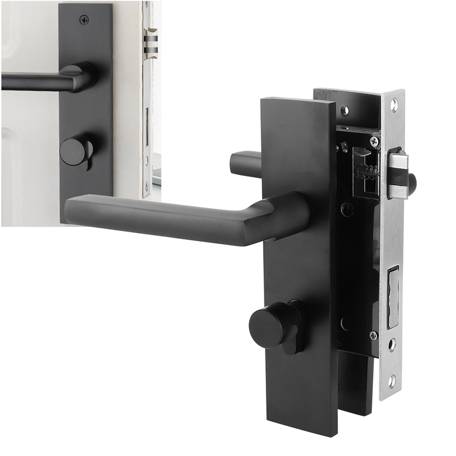 Space Aluminum Bedroom Door Lock Home Security Bedroom Handle Lock with Keys view 11