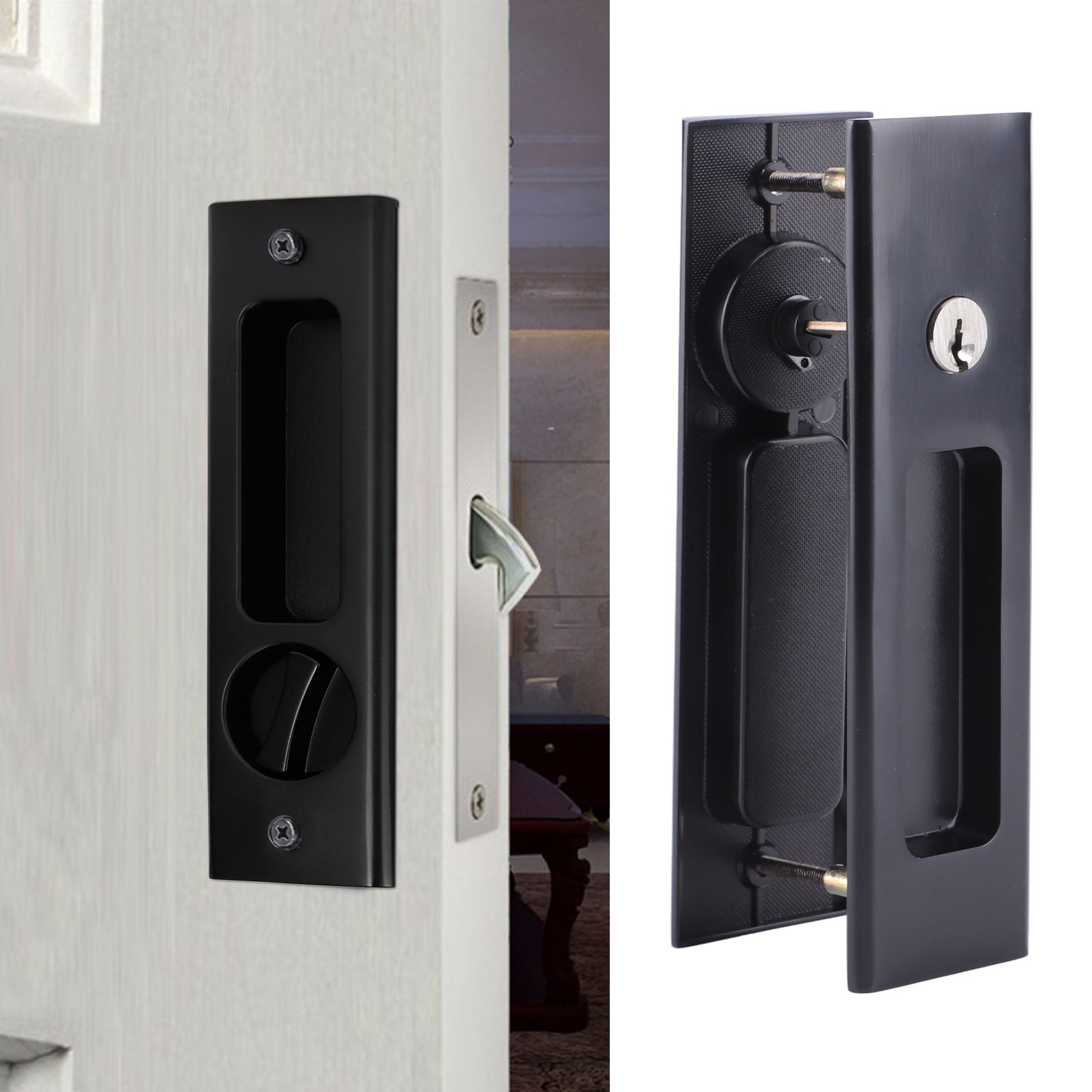 Zinc Alloy Sliding Door Lock Latch Handle Set Bathroom Balcony Cabinet Door view 10