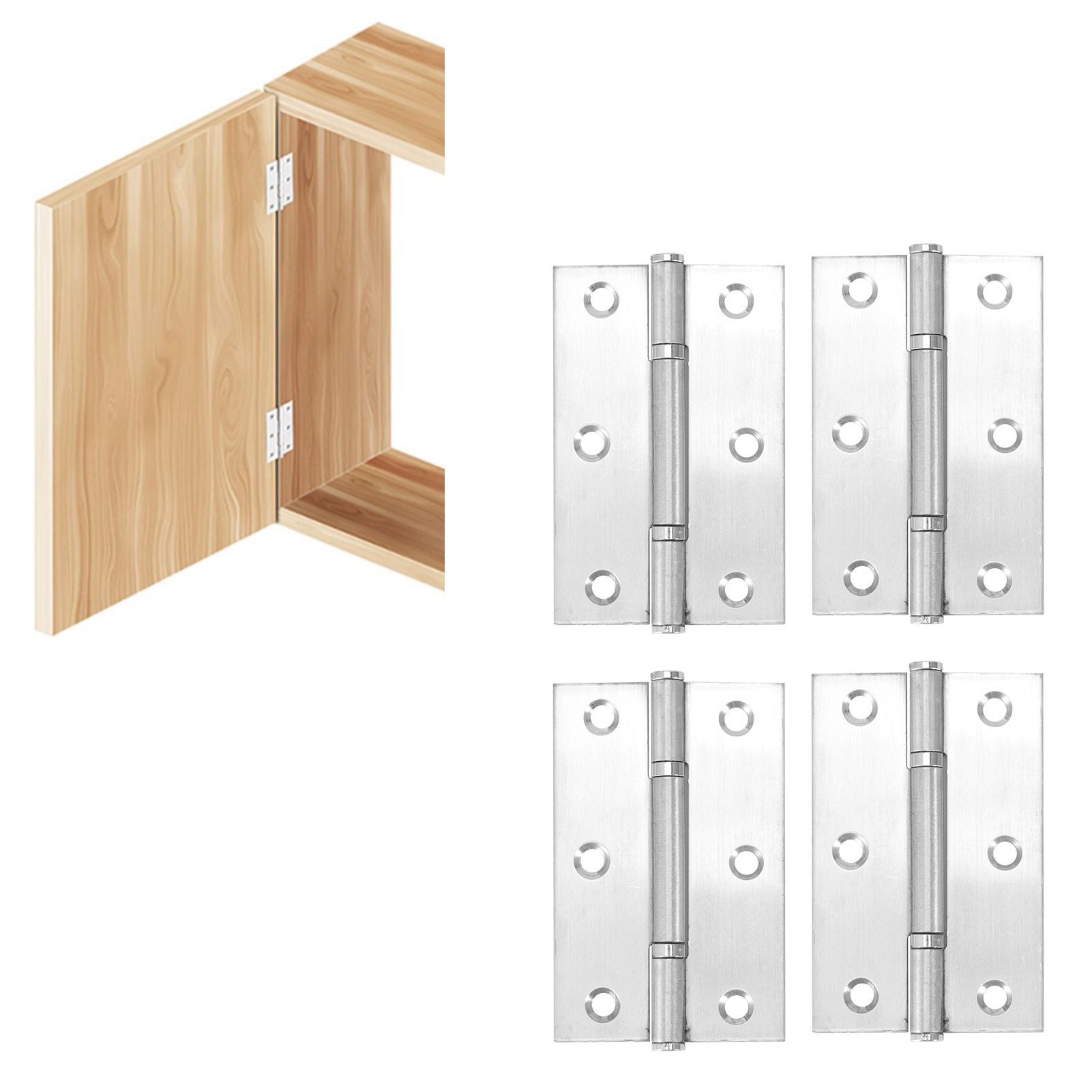 7 Pair Stainless Steel Small Hinge Household Cabinet Door Hinges Furniture view 9