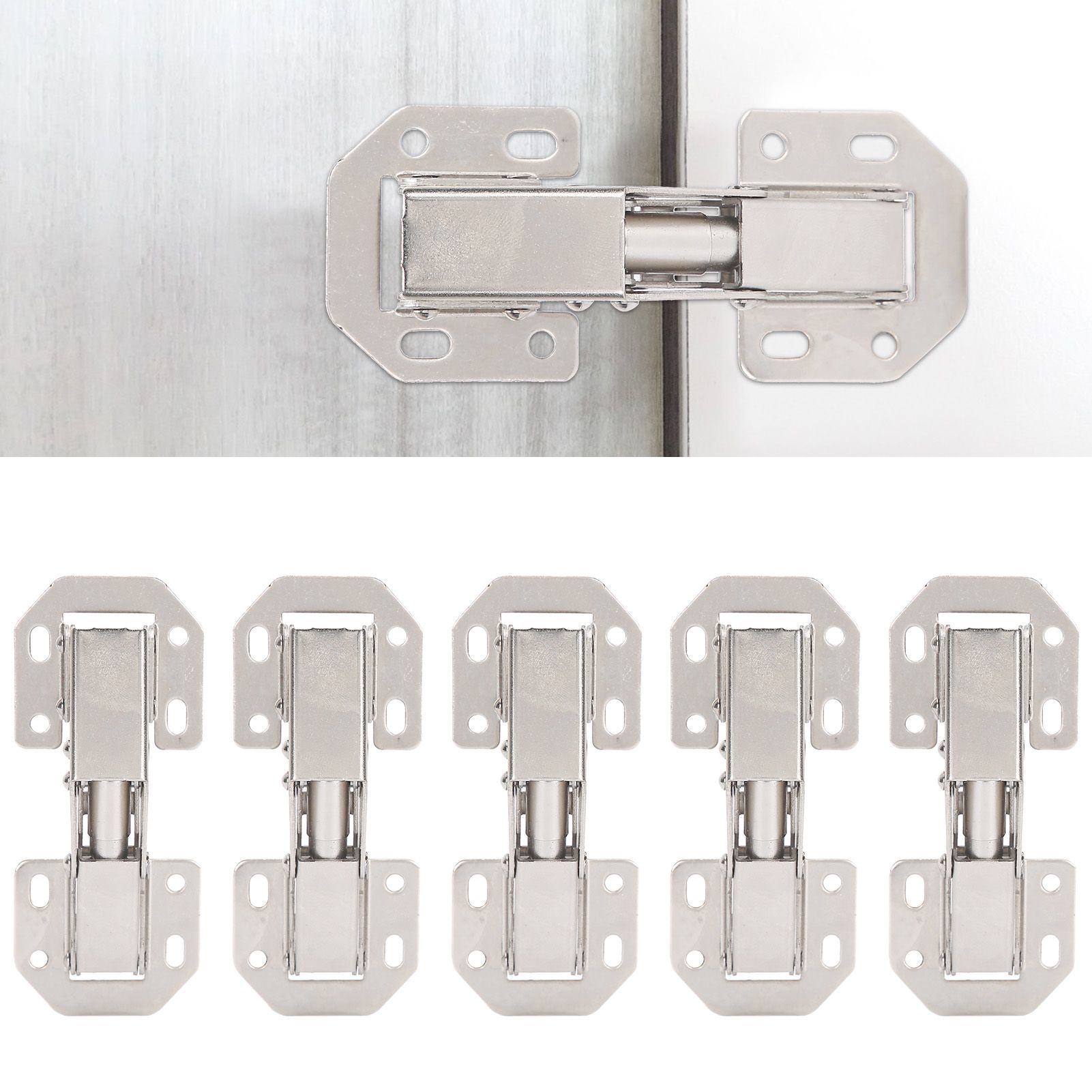 10PCS Cabinet Hinges No Drilling Hole Bridge Shaped Cupboard Door Hinges for view 10