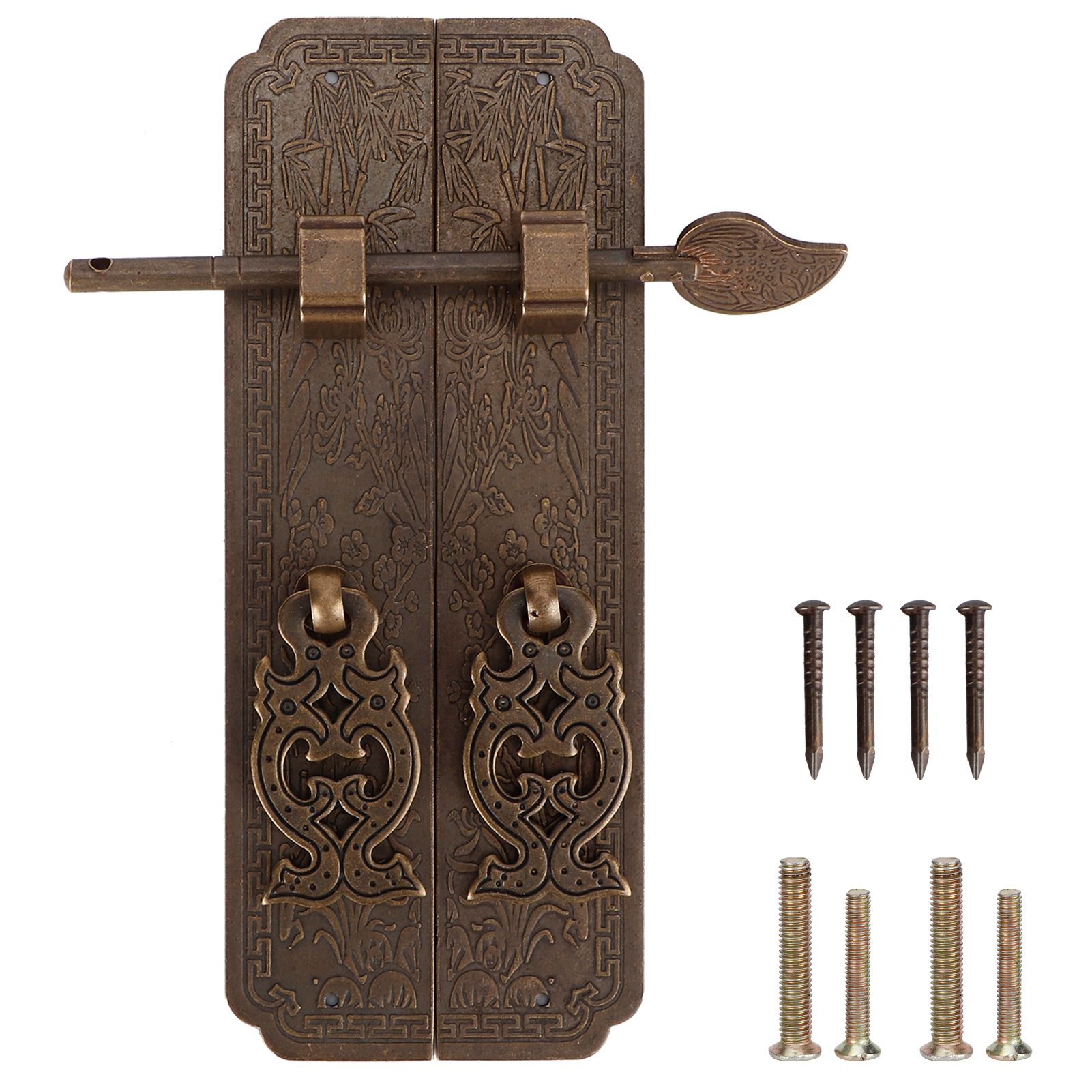 Door Handles Kit Chinese Style Antique Copper Gate Pull Handle Furniture Hardwares view 2