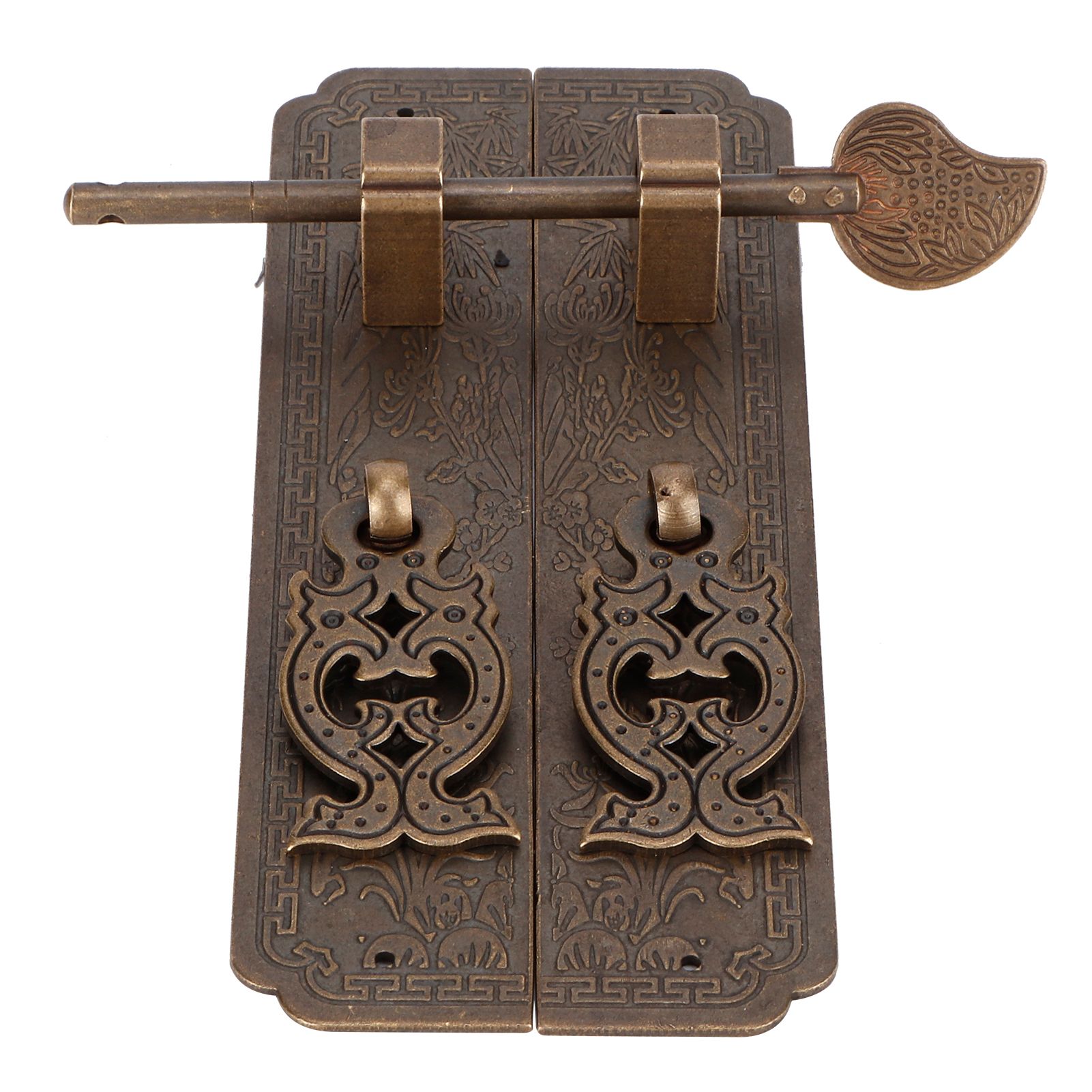 Door Handles Kit Chinese Style Antique Copper Gate Pull Handle Furniture Hardwares view 3