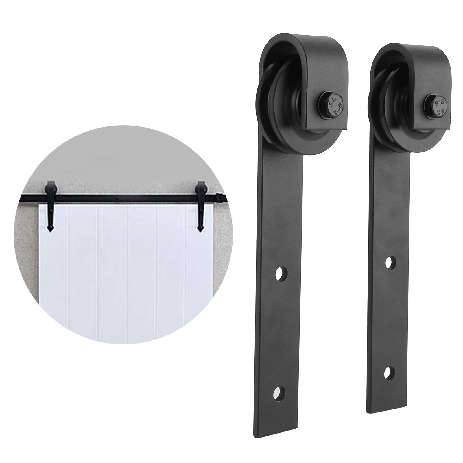 Sliding Barn Door Pulley Hardware Rack Hanger Roller Wheel Carbon Steel Noiseless view 10
