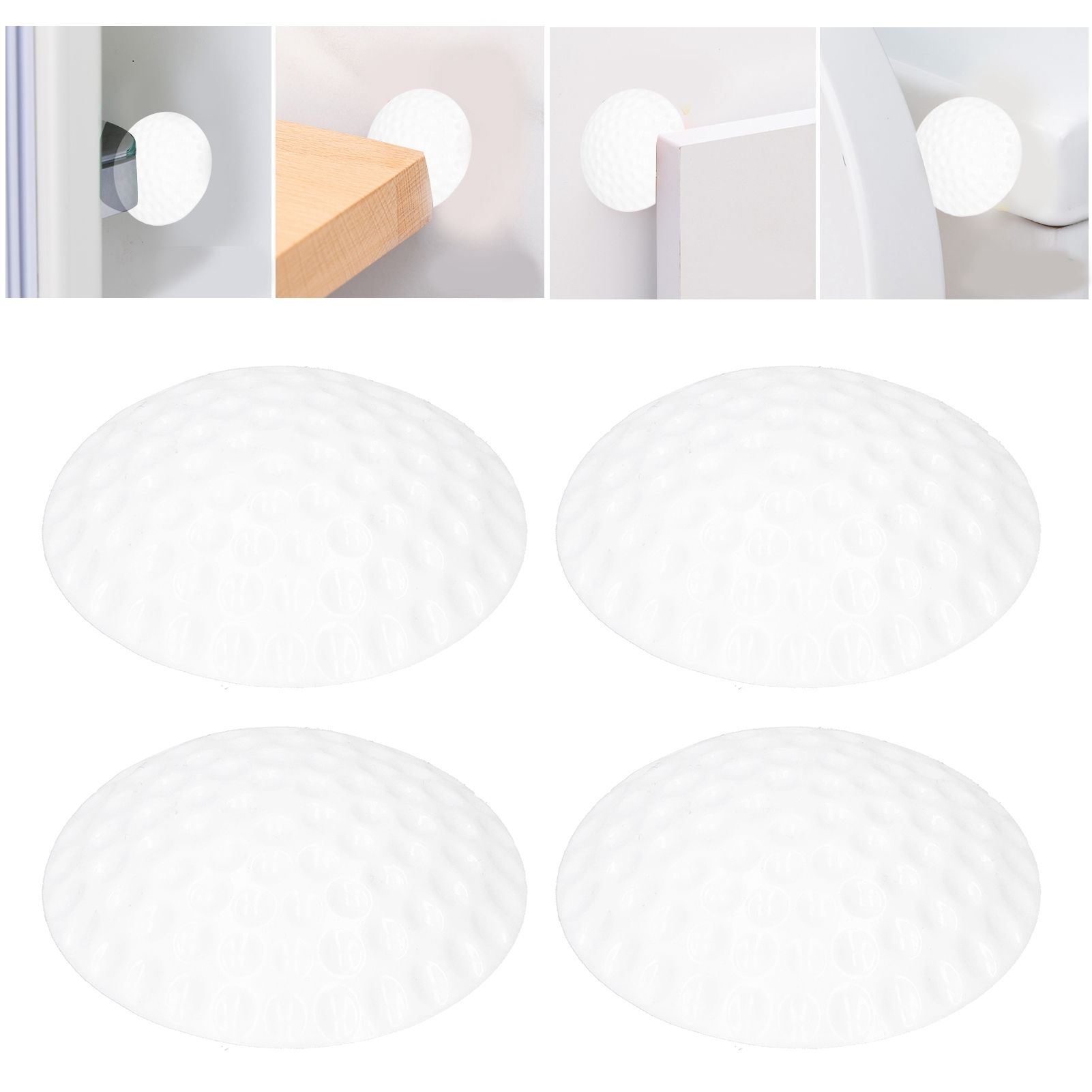10Pcs Door Handle Stop Silicone Wall Bumper AntiCollision Protector Self view 10