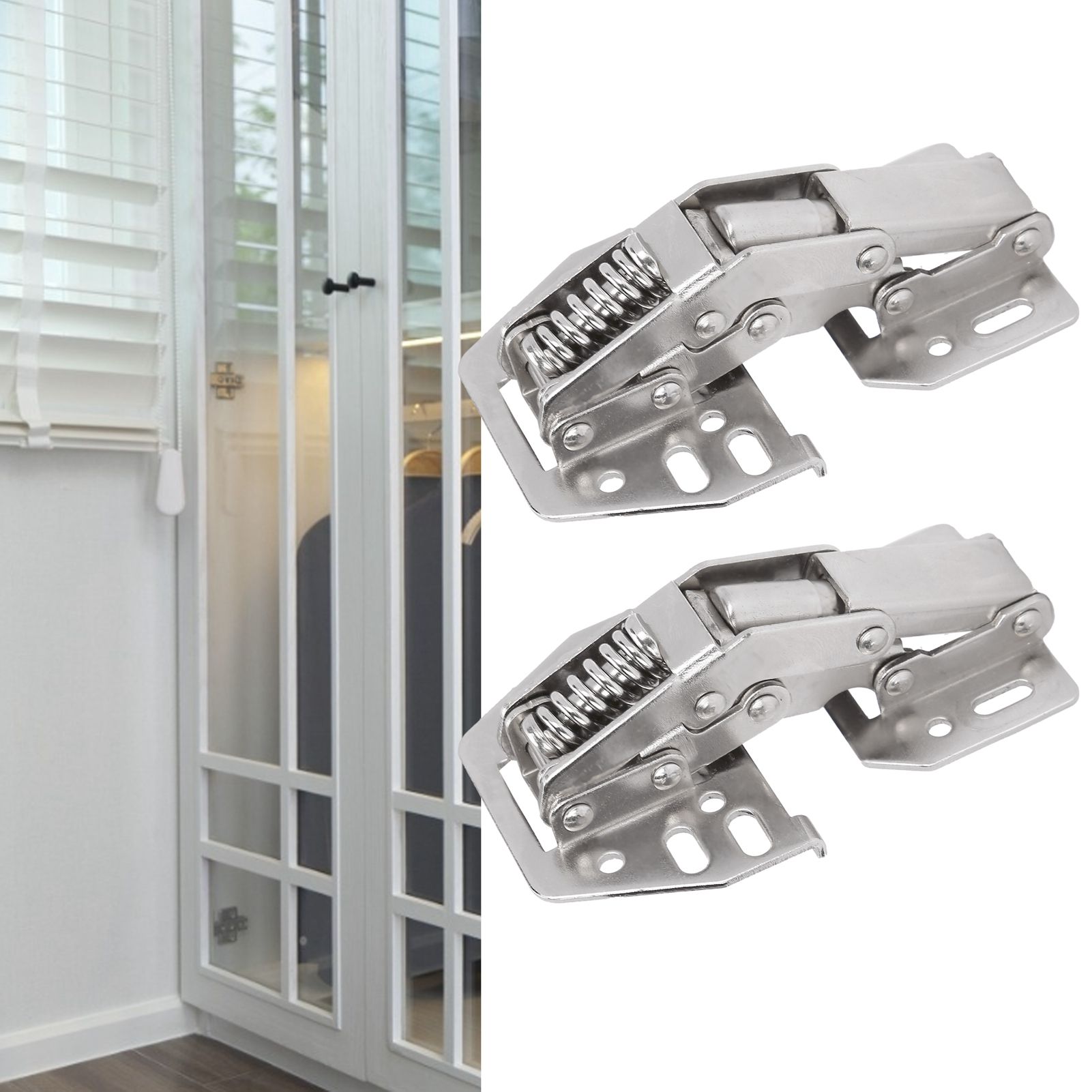 2Set Cabinet Hinge Bridge Shaped Spring Hinge for Cupboard Closet Furniture view 9