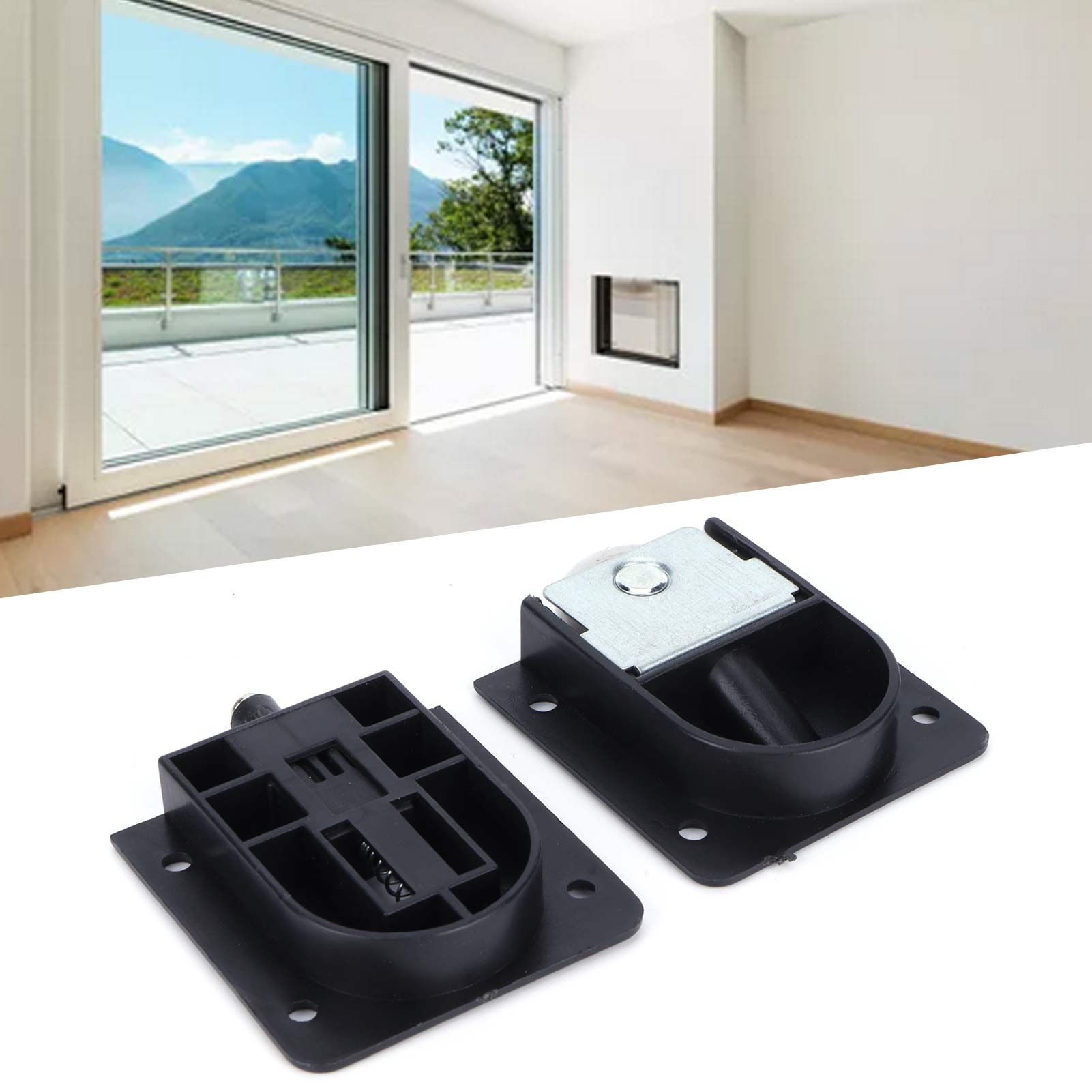 Mute Sliding Door Wheel Black Plastic Pulley with Bearing Furniture Hardware view 11