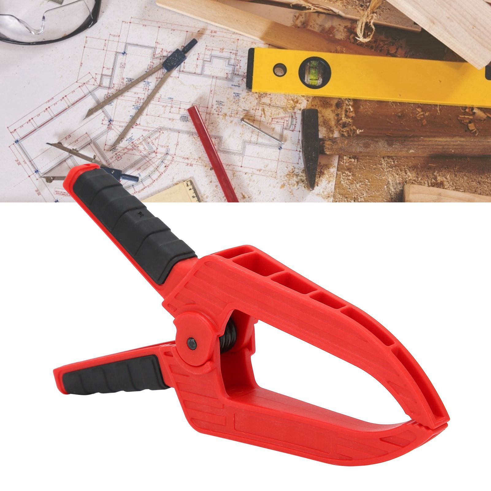 Spring Clamp with Long Flat Nose Plastic Fixing Clamp Woodworking Fixture view 12