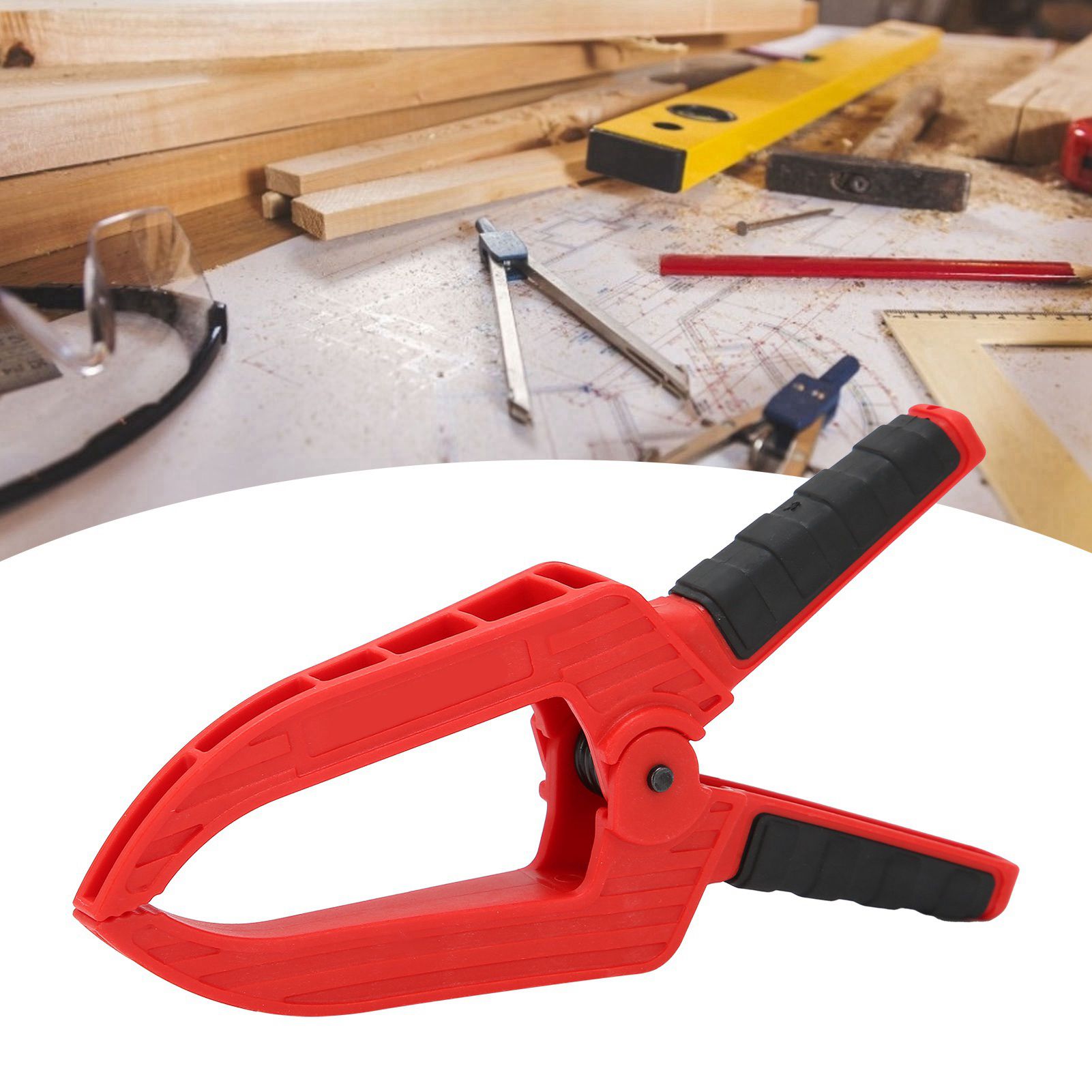 Spring Clamp with Long Flat Nose Plastic Fixing Clamp Woodworking Fixture view 11