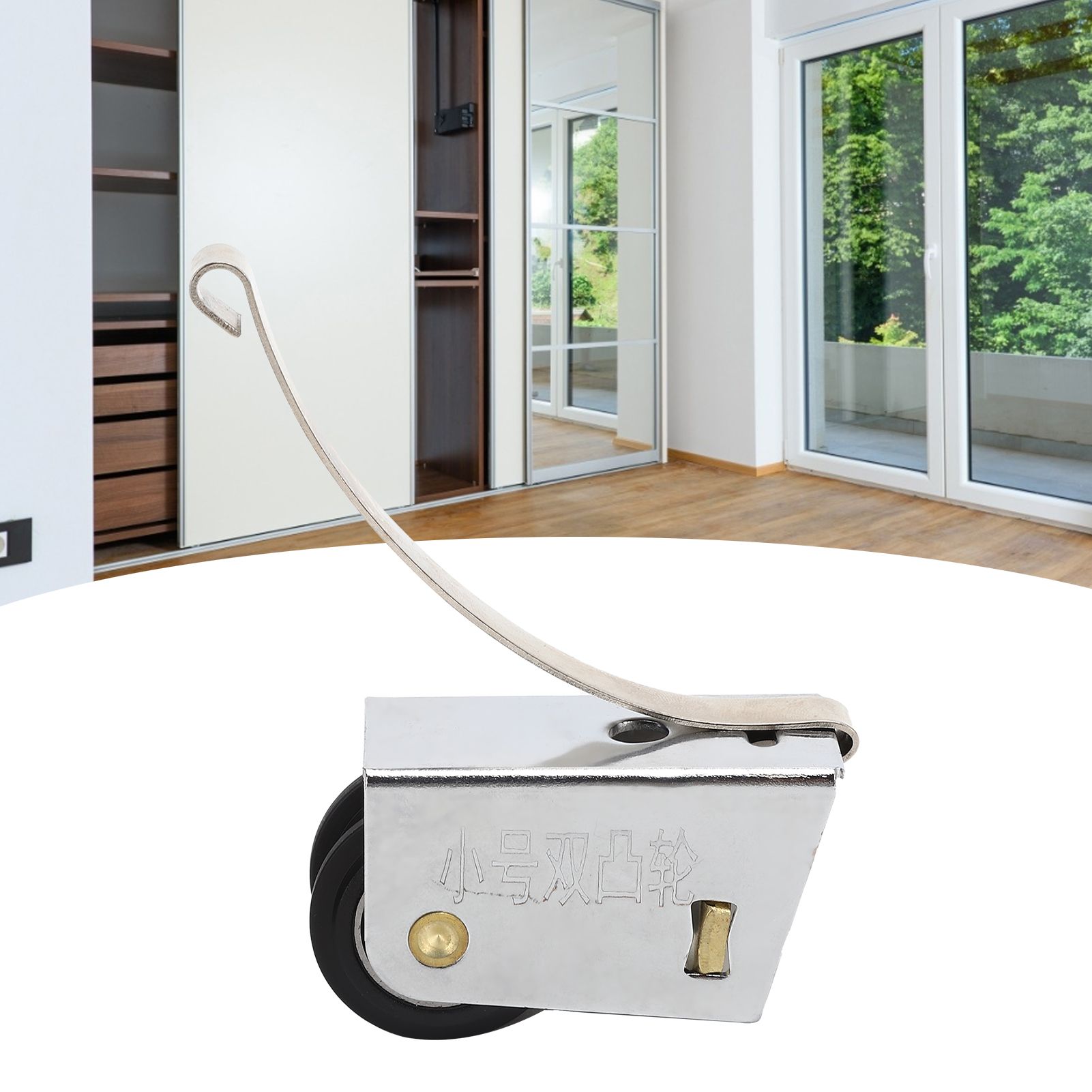 Sliding Door Pulley Double Row Rollers Upper Lower Wheel PushPull Flexible view 12