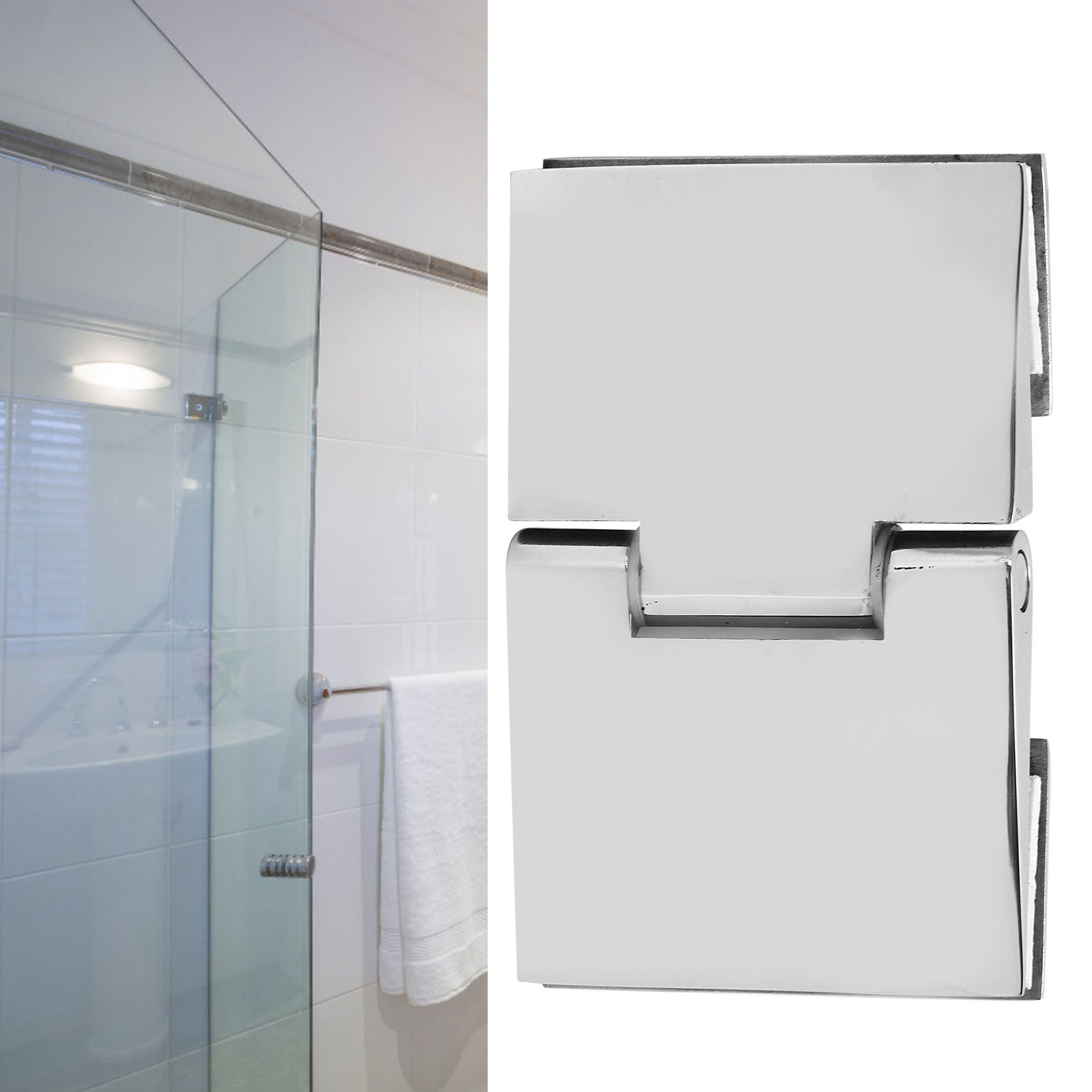 Beveled Double‑Sided Hinge Stainless Steel Shower Room Glass Door Hinge for view 11