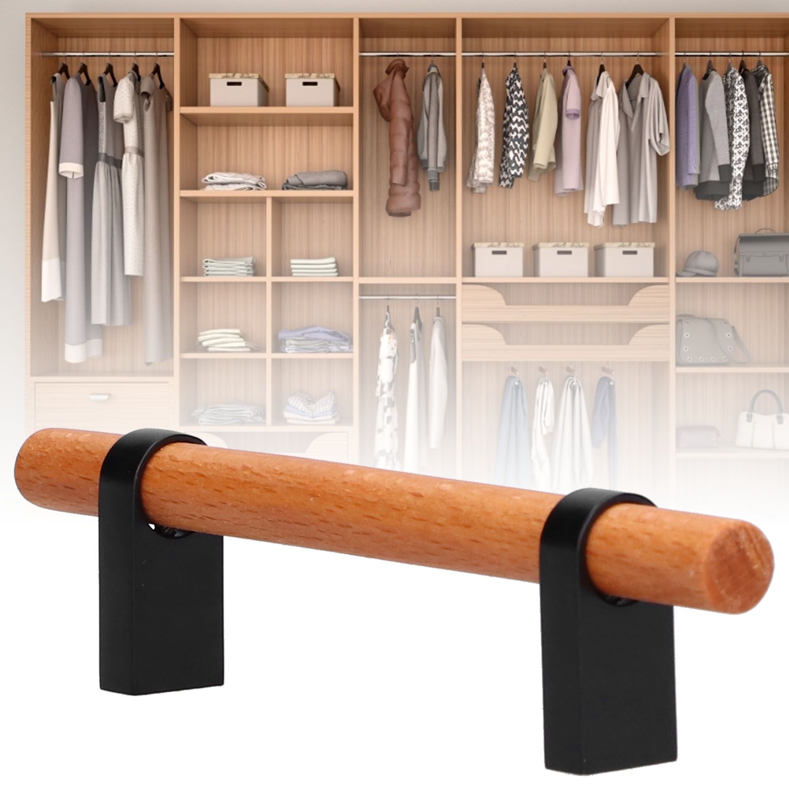 Modern Simple Drawer Wardrobe Handle Black Pine Door Pull Furniture Hardware view 12