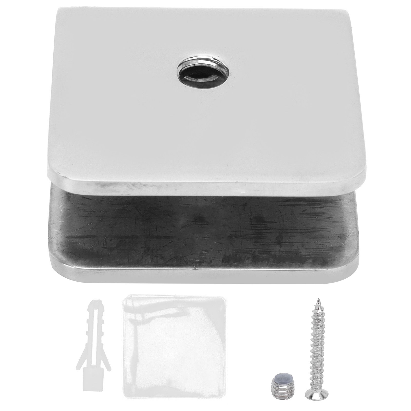 45x48mm Square Glass Fixing Clip Bathroom Door Clamp Holder Bracket for 8‑12mm view 2