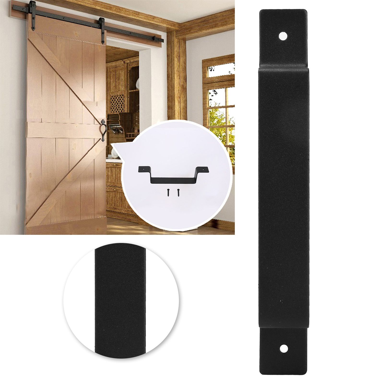 Black Door Handle Carbon Steel Barn Right Angle Handle Pull for Barn Home view 12