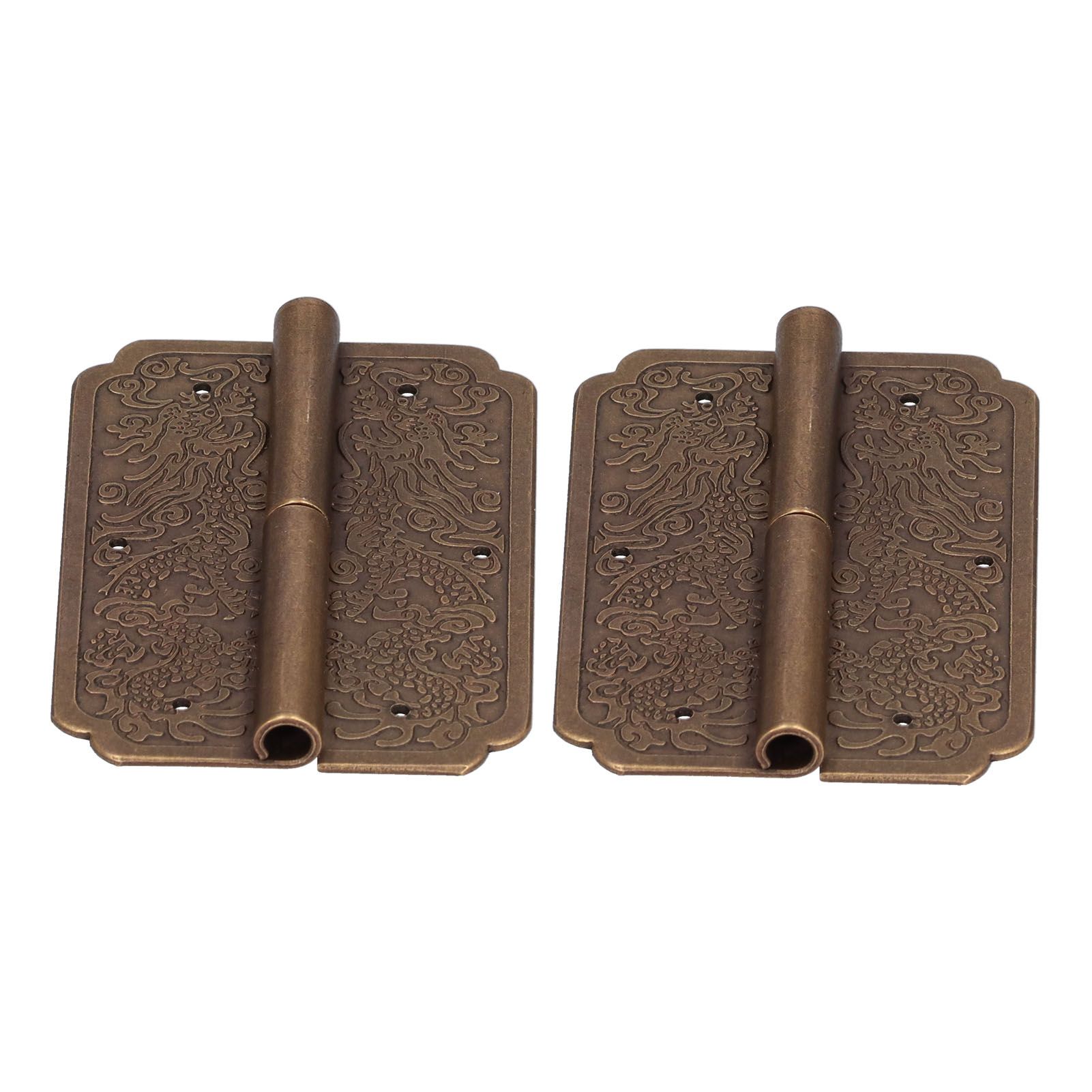 2Set Furniture Hinge Retro Antique Brass Hinges Hardwares for Cabinet Jewelry Box view 4