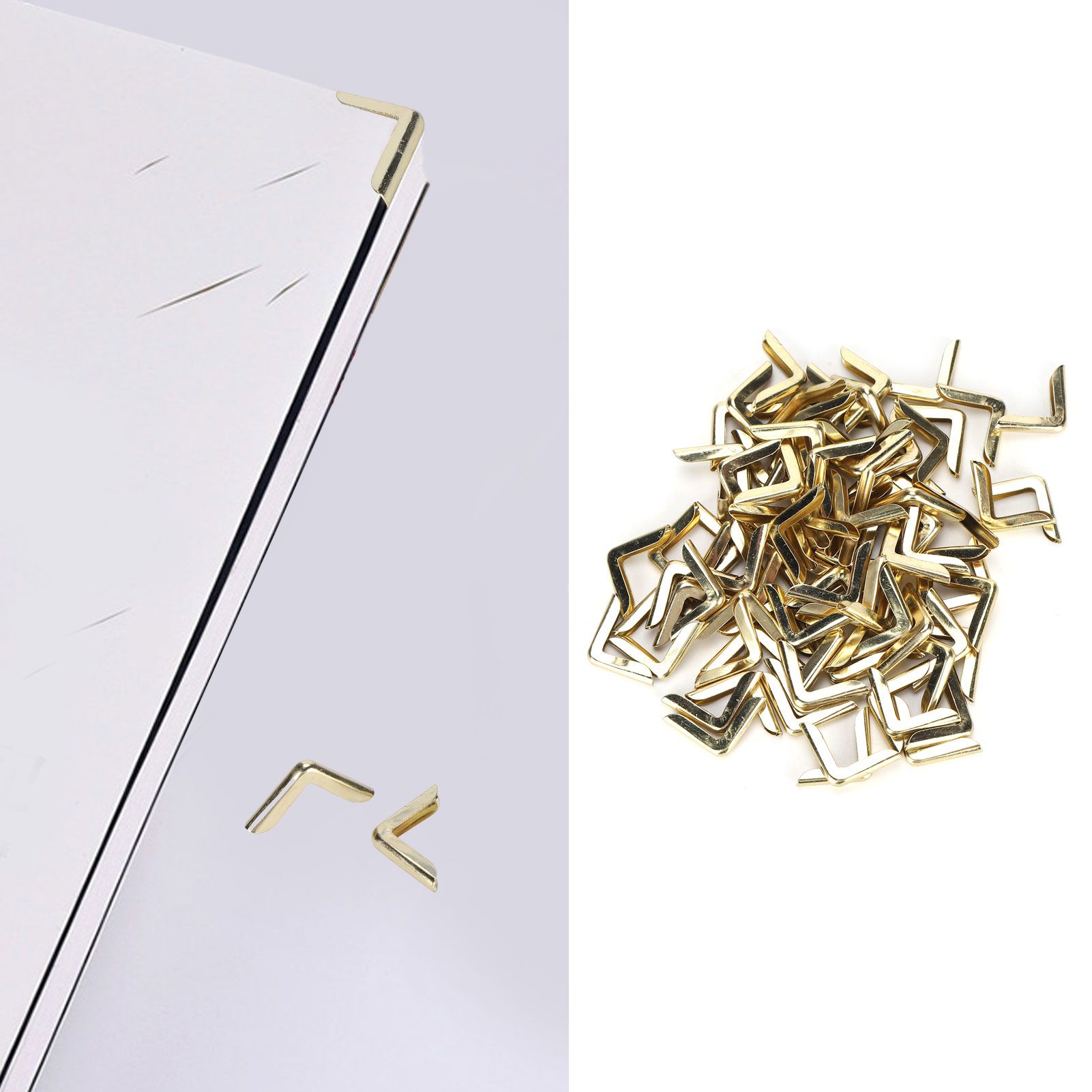 100Pcs Book Corner Protector Aluminum Alloy Gold Vintage Corner Guard for view 11