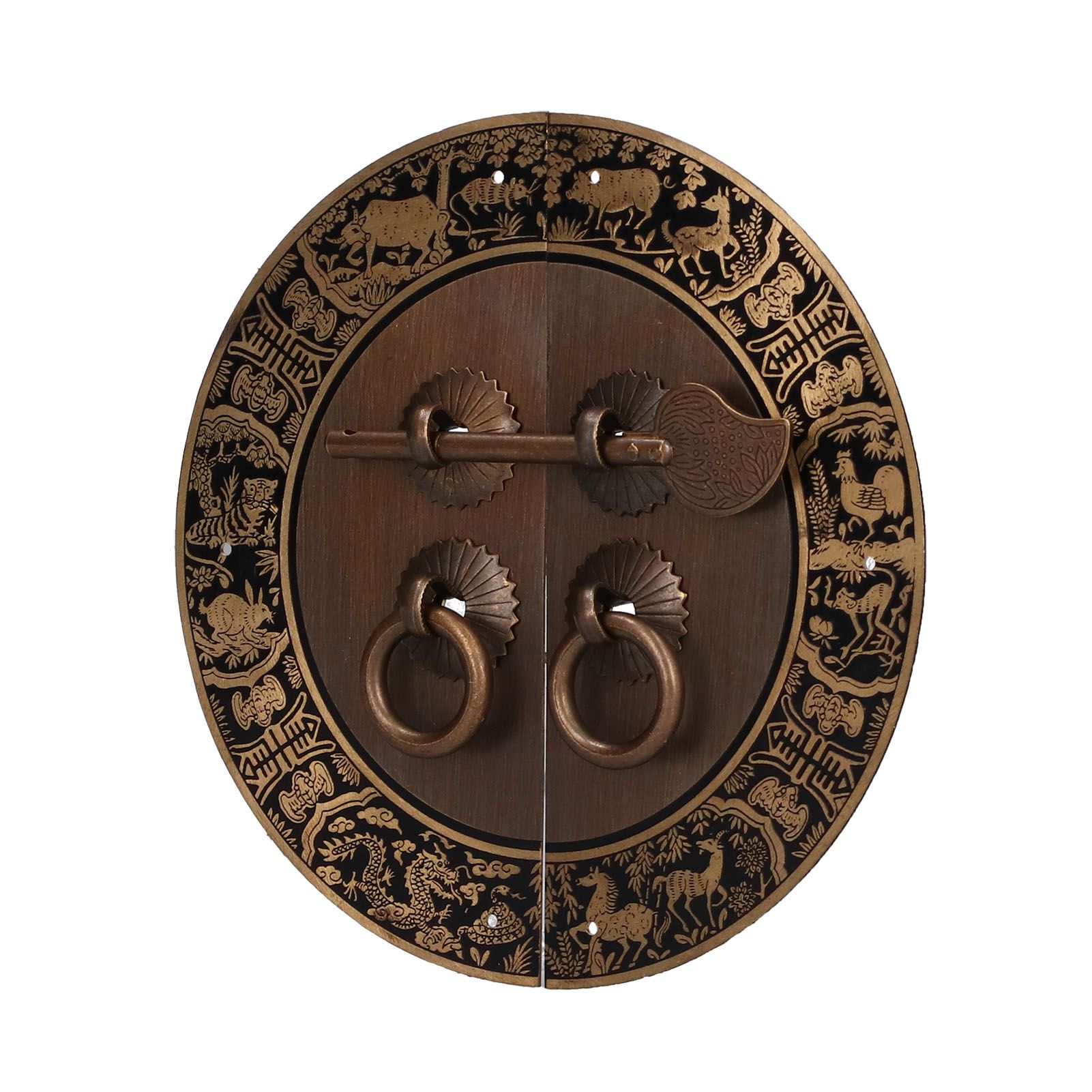Round Shape Brass Cabinet Handle Double Doors Knob Furniture Handle for view 4
