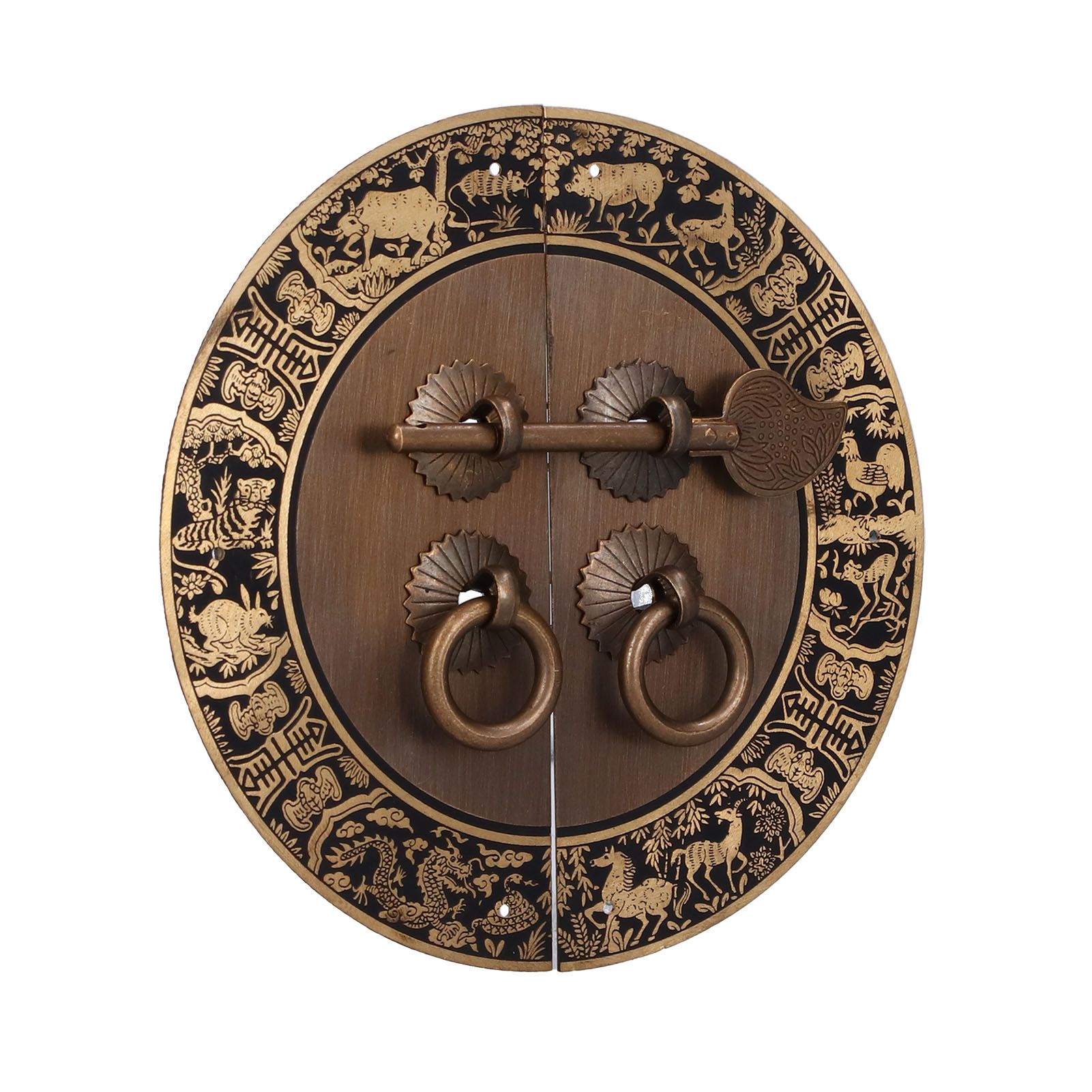 Round Shape Brass Cabinet Handle Double Doors Knob Furniture Handle for view 5