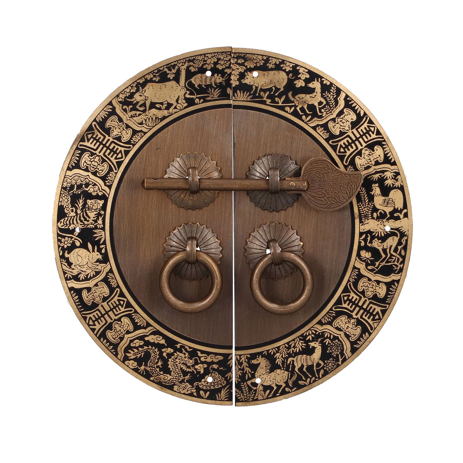 Round Shape Brass Cabinet Handle Double Doors Knob Furniture Handle for view 6