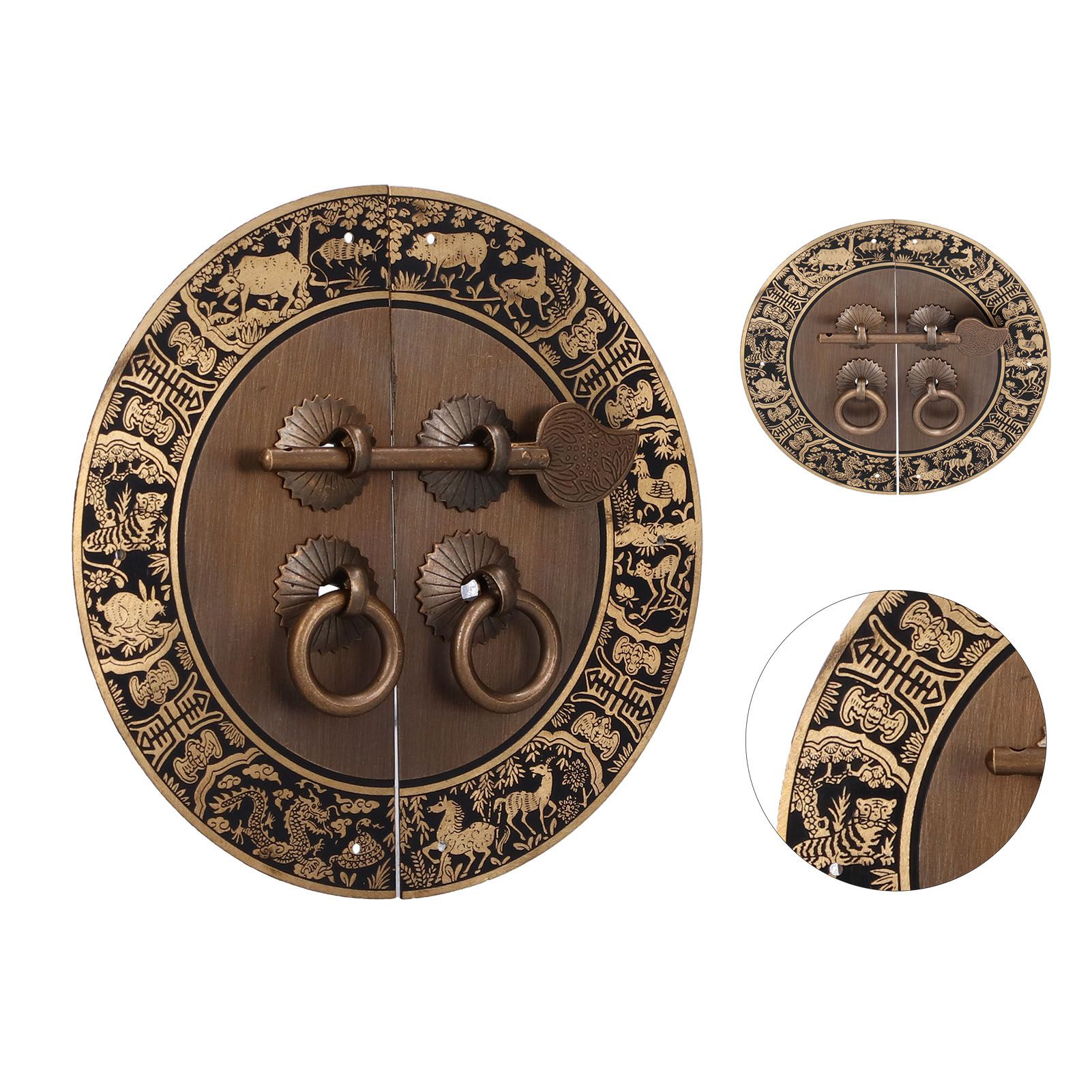 Round Shape Brass Cabinet Handle Double Doors Knob Furniture Handle for view 8