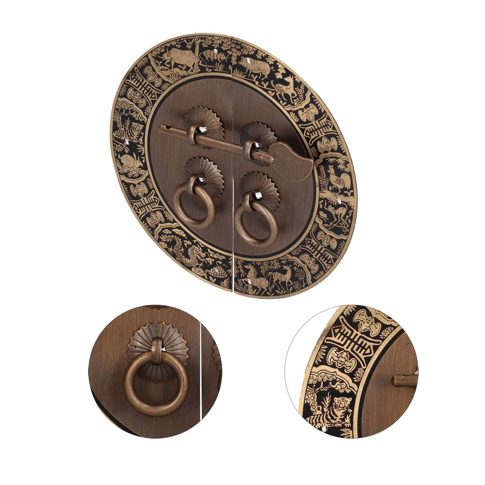 Round Shape Brass Cabinet Handle Double Doors Knob Furniture Handle for view 9