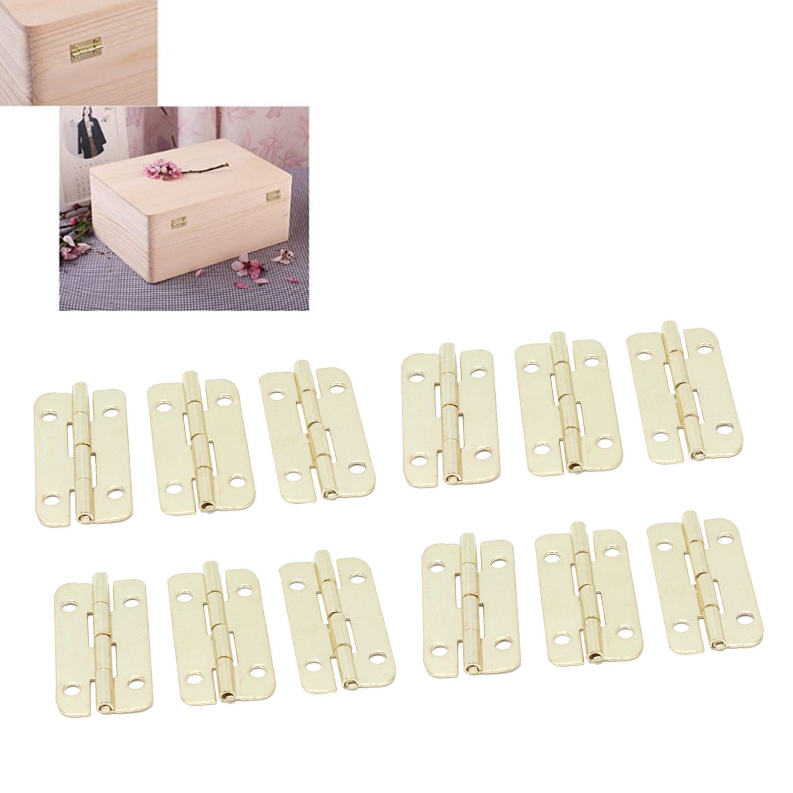 50Set Rounded Hinge Iron Cabinet Hinge Hardware Accessory for Home Door Wooden Box view 11